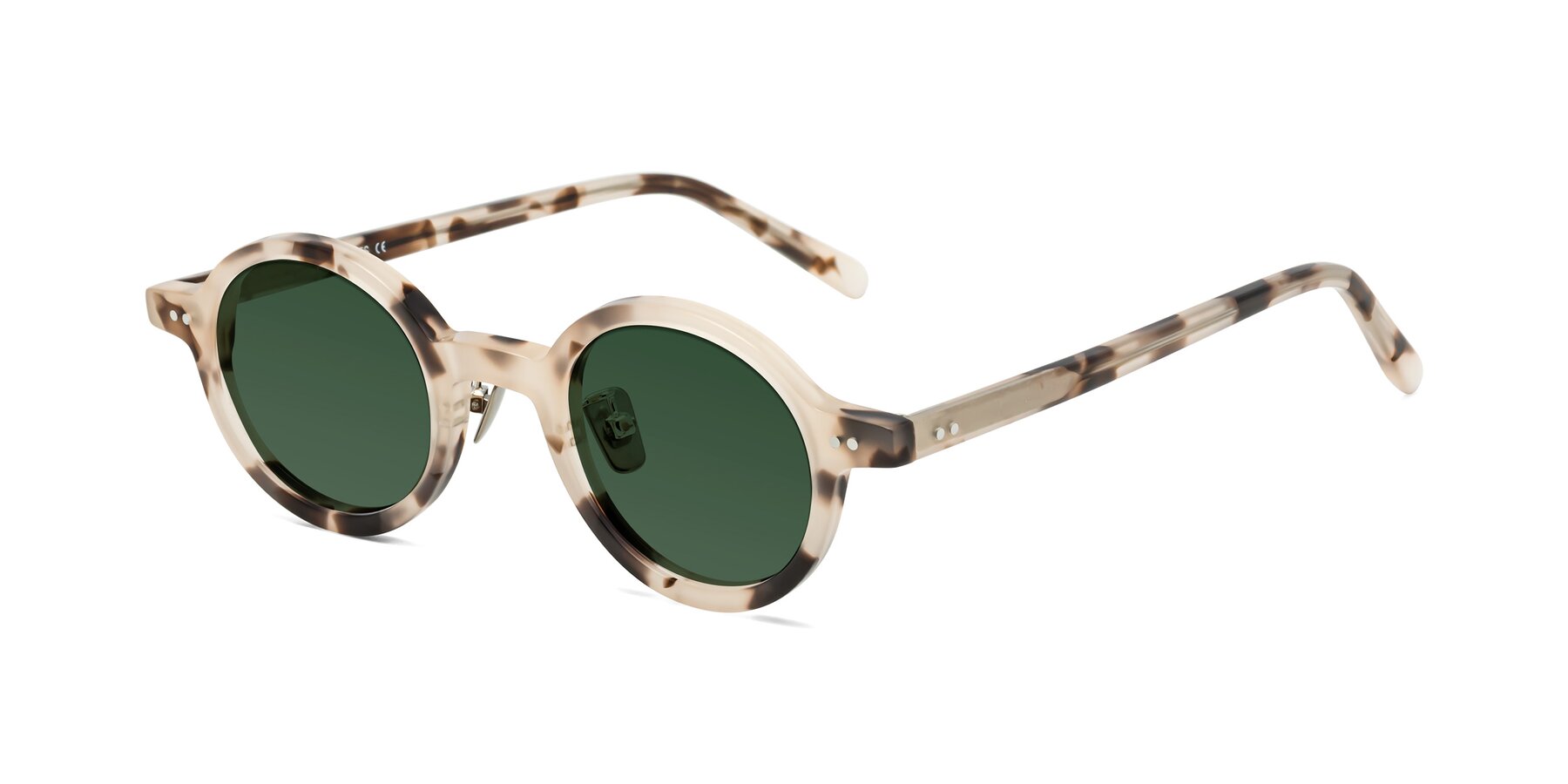 Angle of Rollin in Ivory Tortoise with Green Tinted Lenses