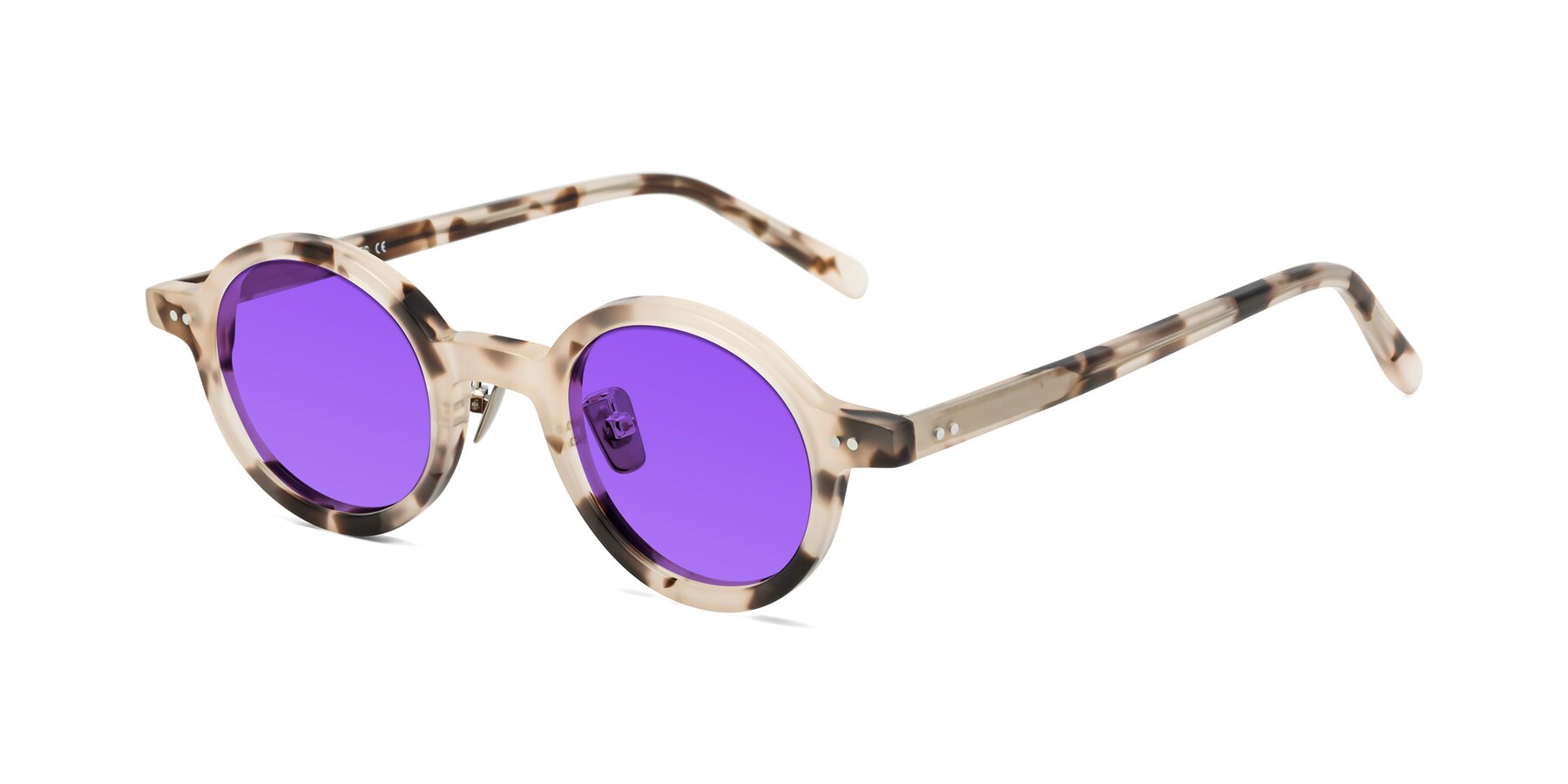 Angle of Rollin in Ivory Tortoise with Purple Tinted Lenses
