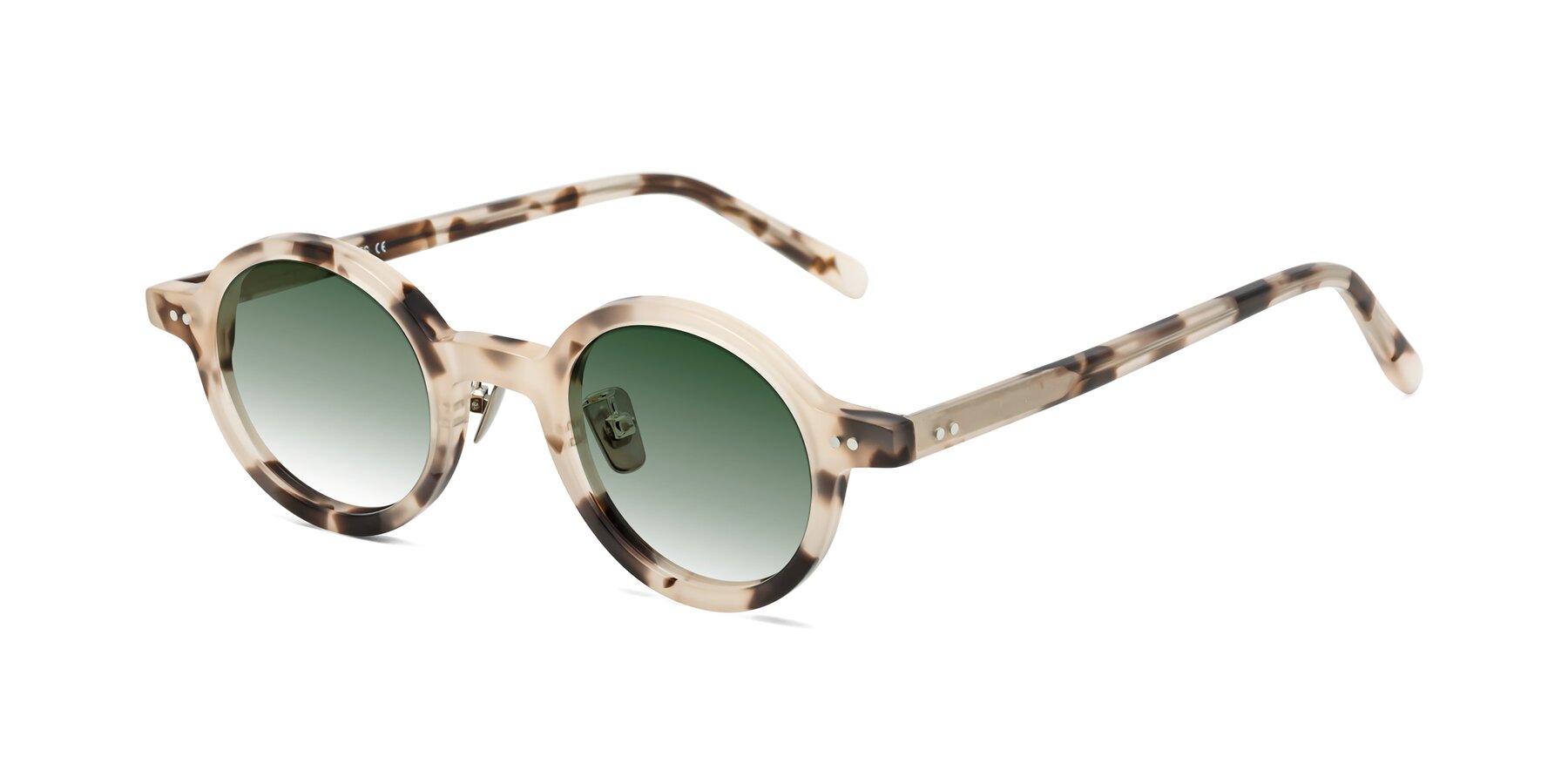 Angle of Rollin in Ivory Tortoise with Green Gradient Lenses