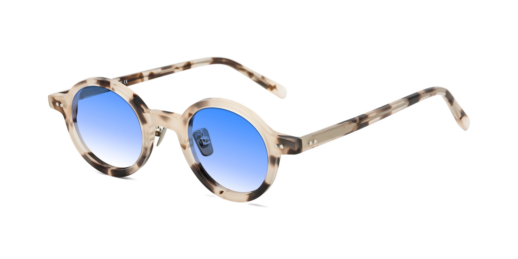 Angle of Rollin in Ivory Tortoise with Blue Gradient Lenses