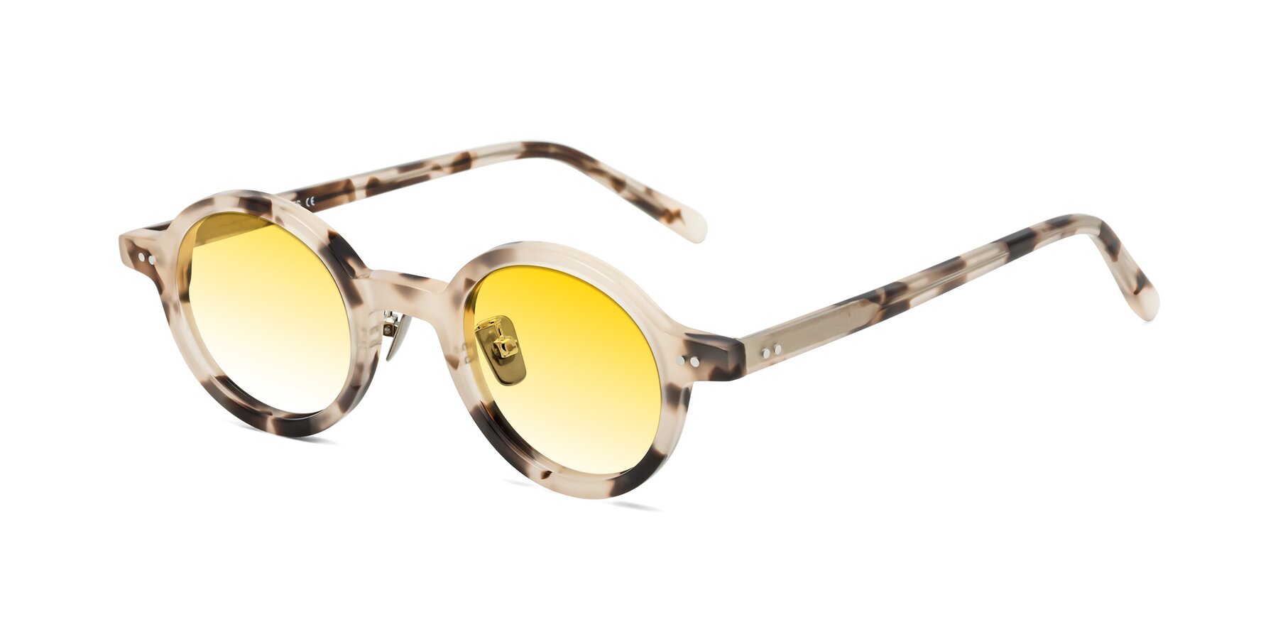 Angle of Rollin in Ivory Tortoise with Yellow Gradient Lenses