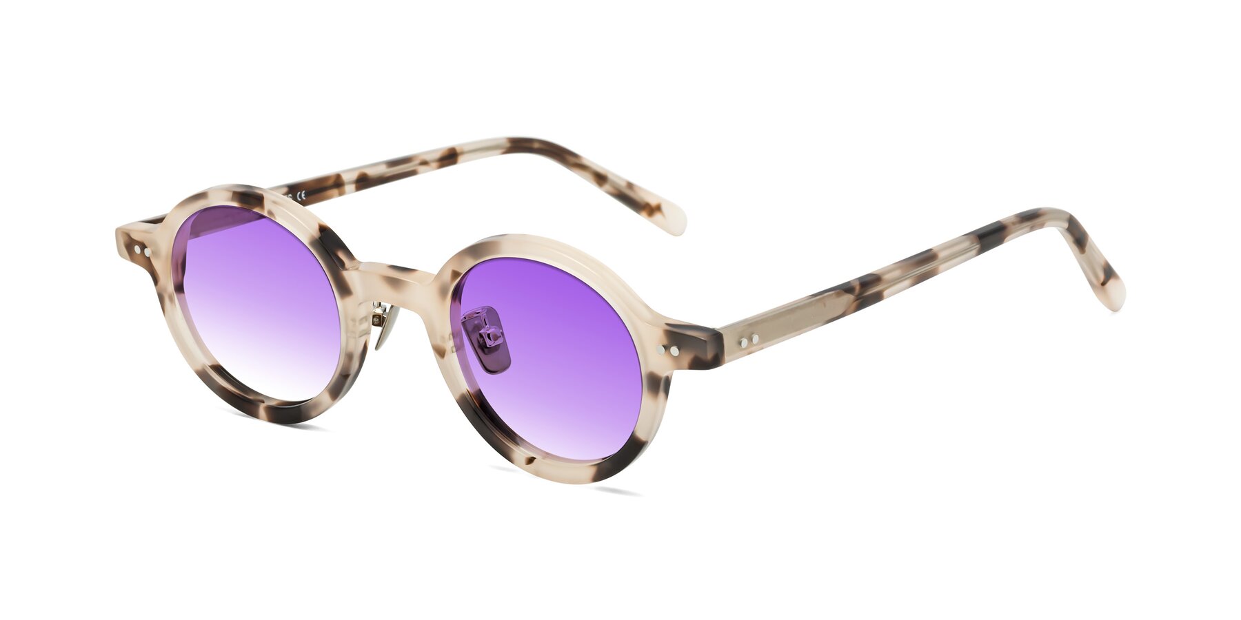Angle of Rollin in Ivory Tortoise with Purple Gradient Lenses