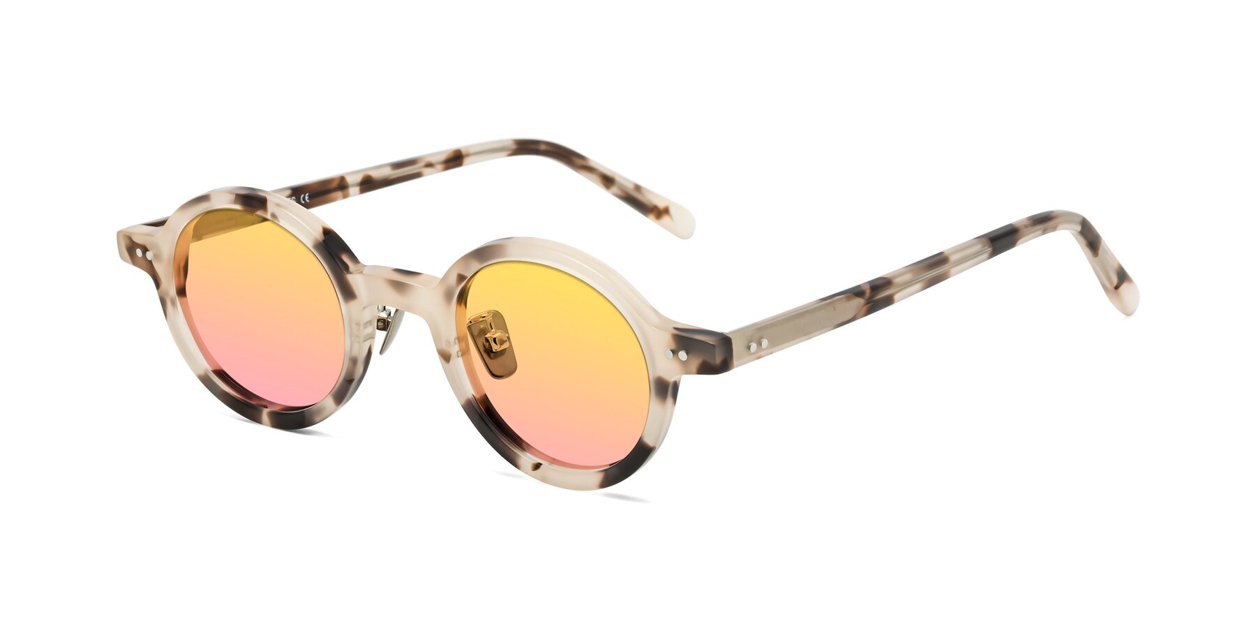 Angle of Rollin in Ivory Tortoise with Yellow / Pink Gradient Lenses