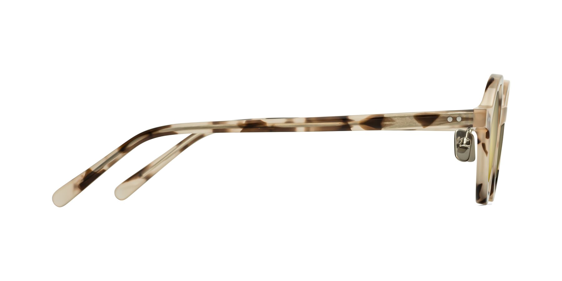 Side of Rollin in Ivory Tortoise with Gold Mirrored Lenses