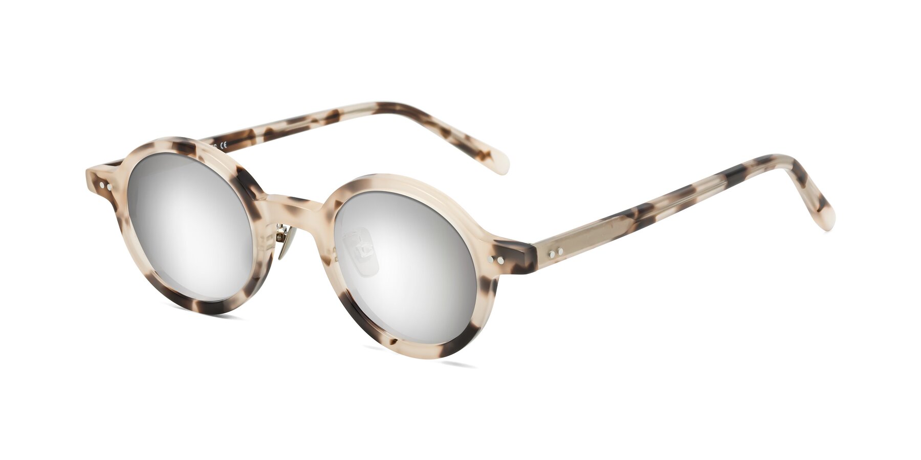 Angle of Rollin in Ivory Tortoise with Silver Mirrored Lenses
