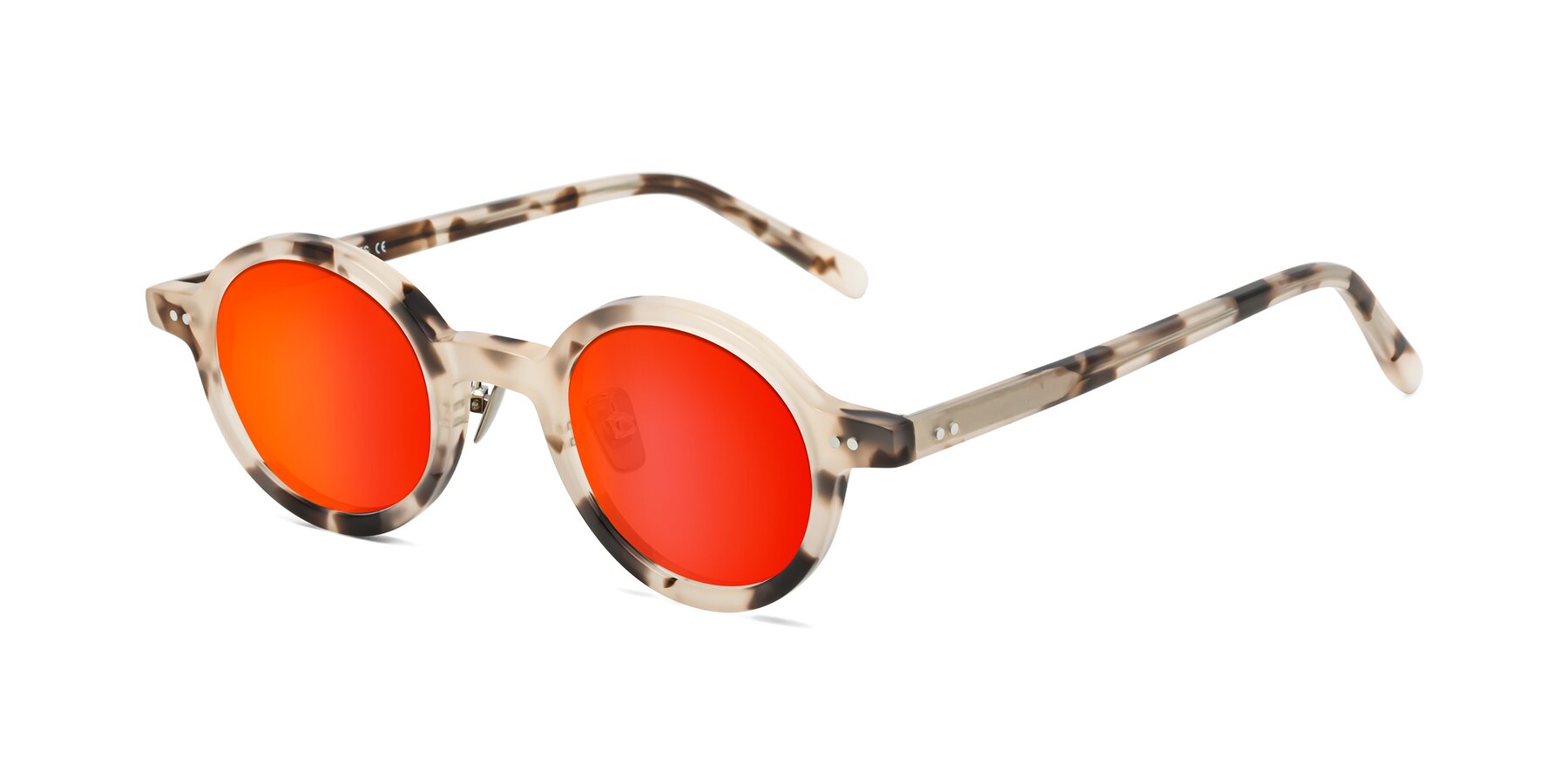 Angle of Rollin in Ivory Tortoise with Red Gold Mirrored Lenses