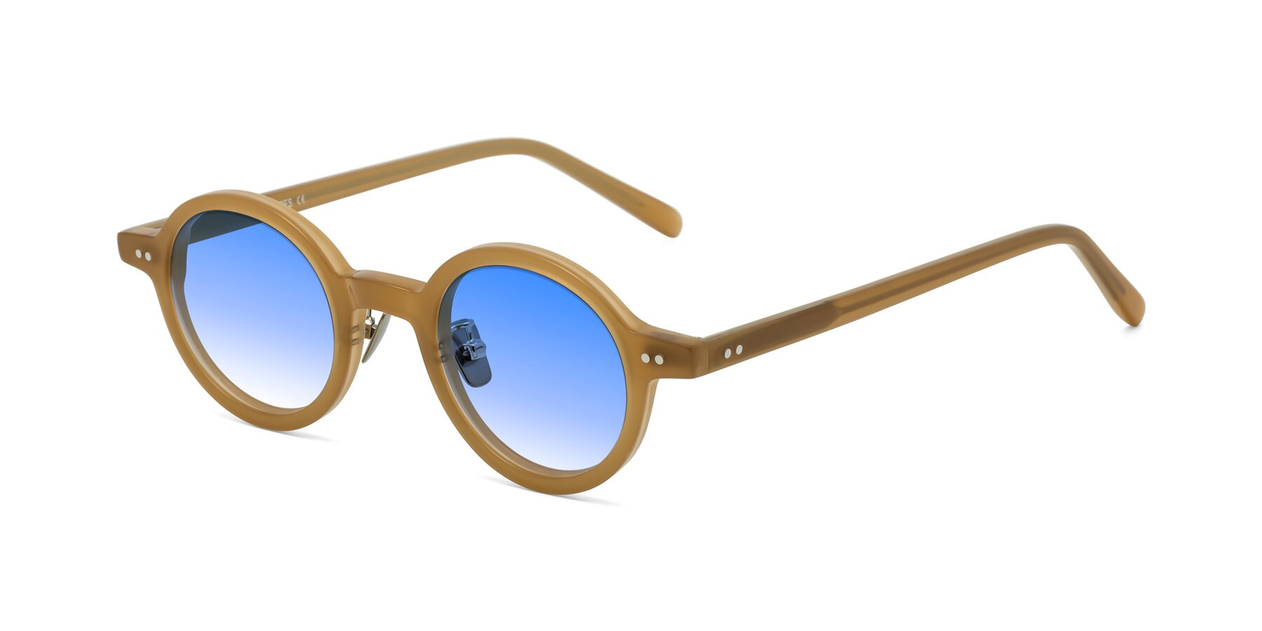 Angle of Rollin in Caramel with Blue Gradient Lenses