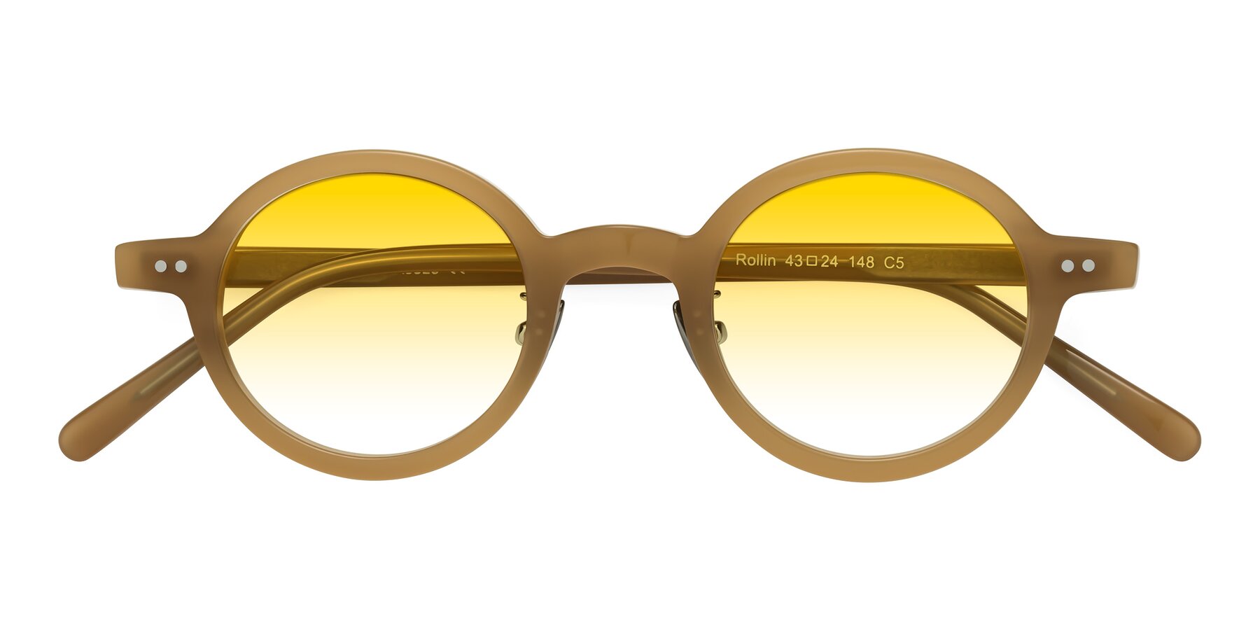 Folded Front of Rollin in Caramel with Yellow Gradient Lenses