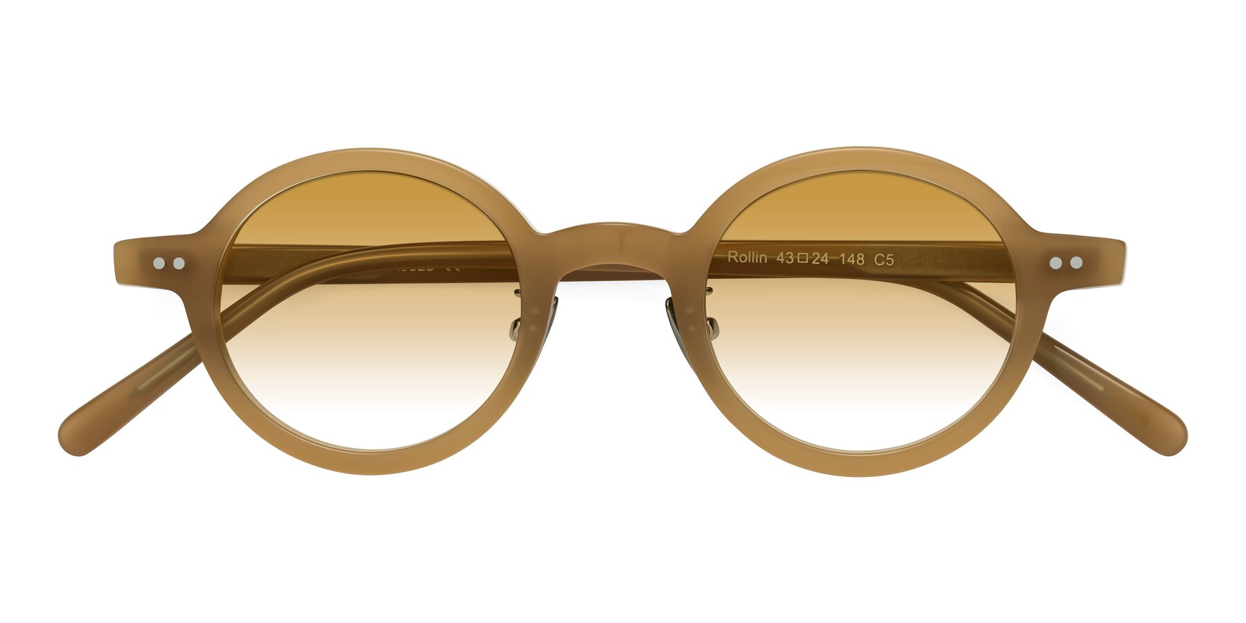 Folded Front of Rollin in Caramel with Champagne Gradient Lenses