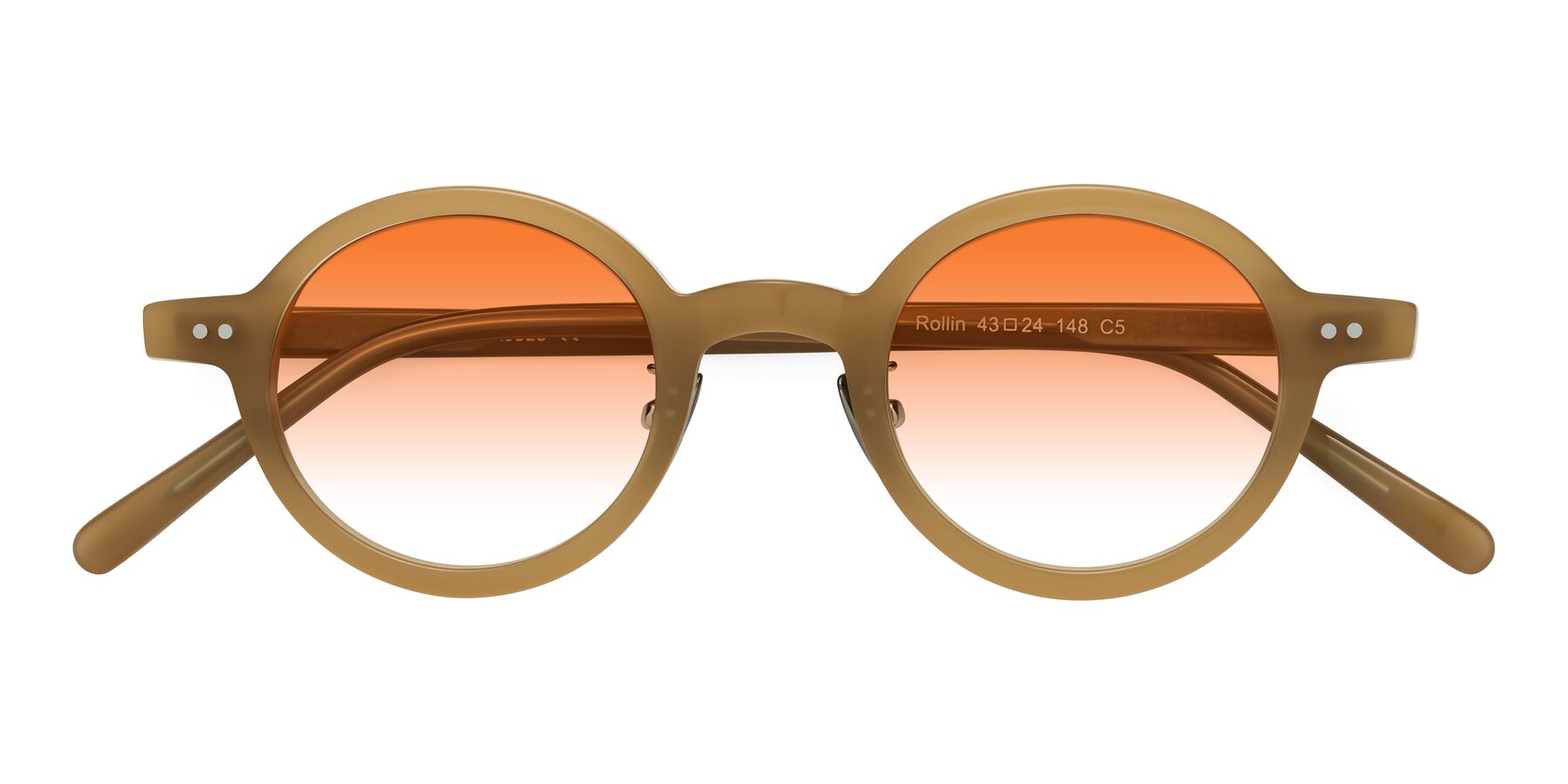 Folded Front of Rollin in Caramel with Orange Gradient Lenses