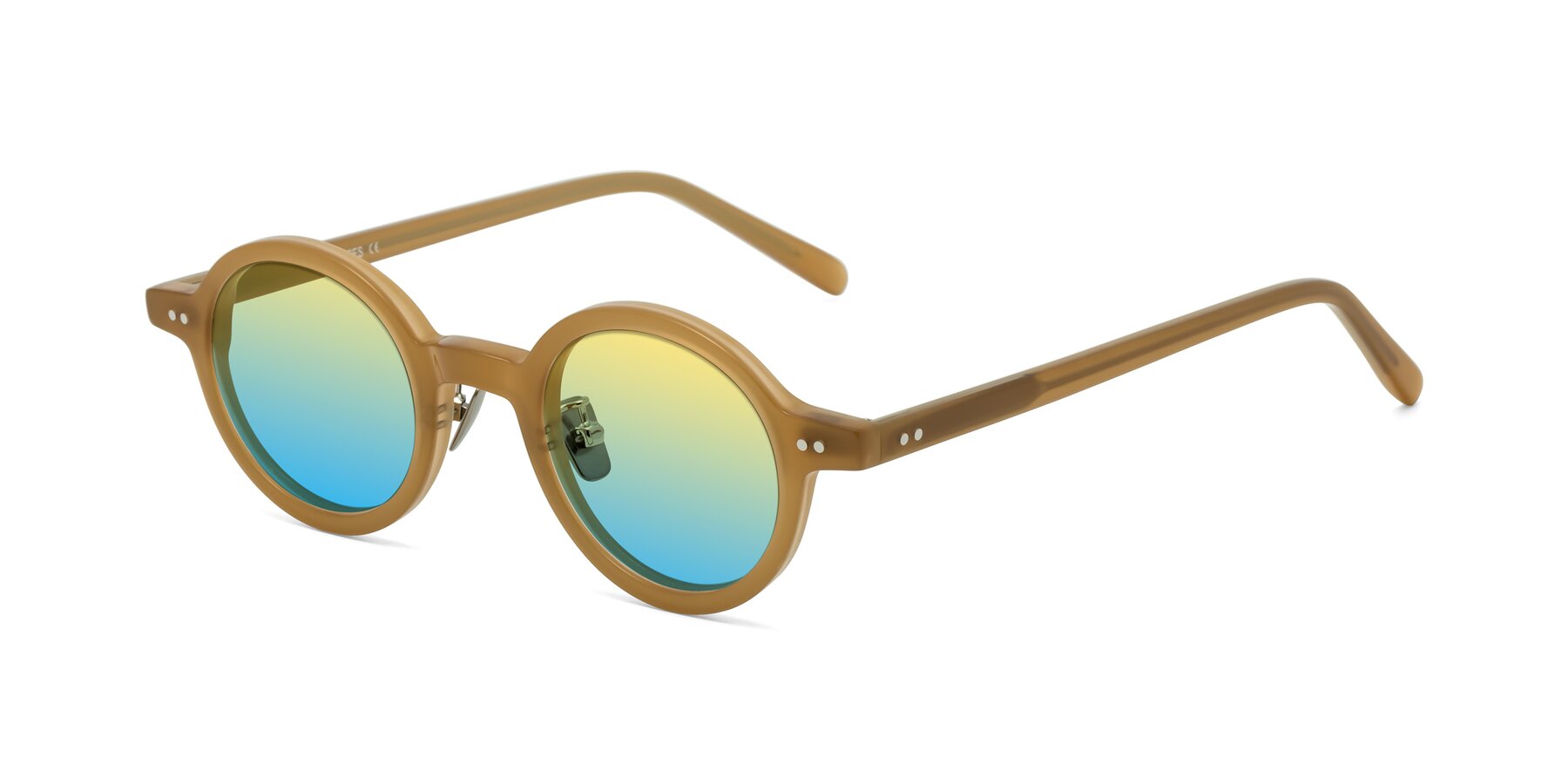 Angle of Rollin in Caramel with Yellow / Blue Gradient Lenses