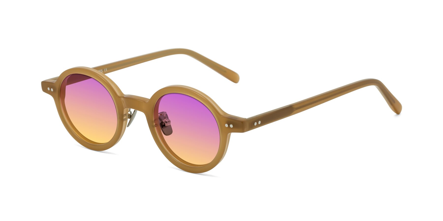 Angle of Rollin in Caramel with Purple / Yellow Gradient Lenses