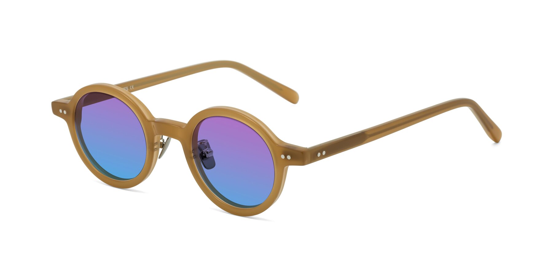 Angle of Rollin in Caramel with Purple / Blue Gradient Lenses