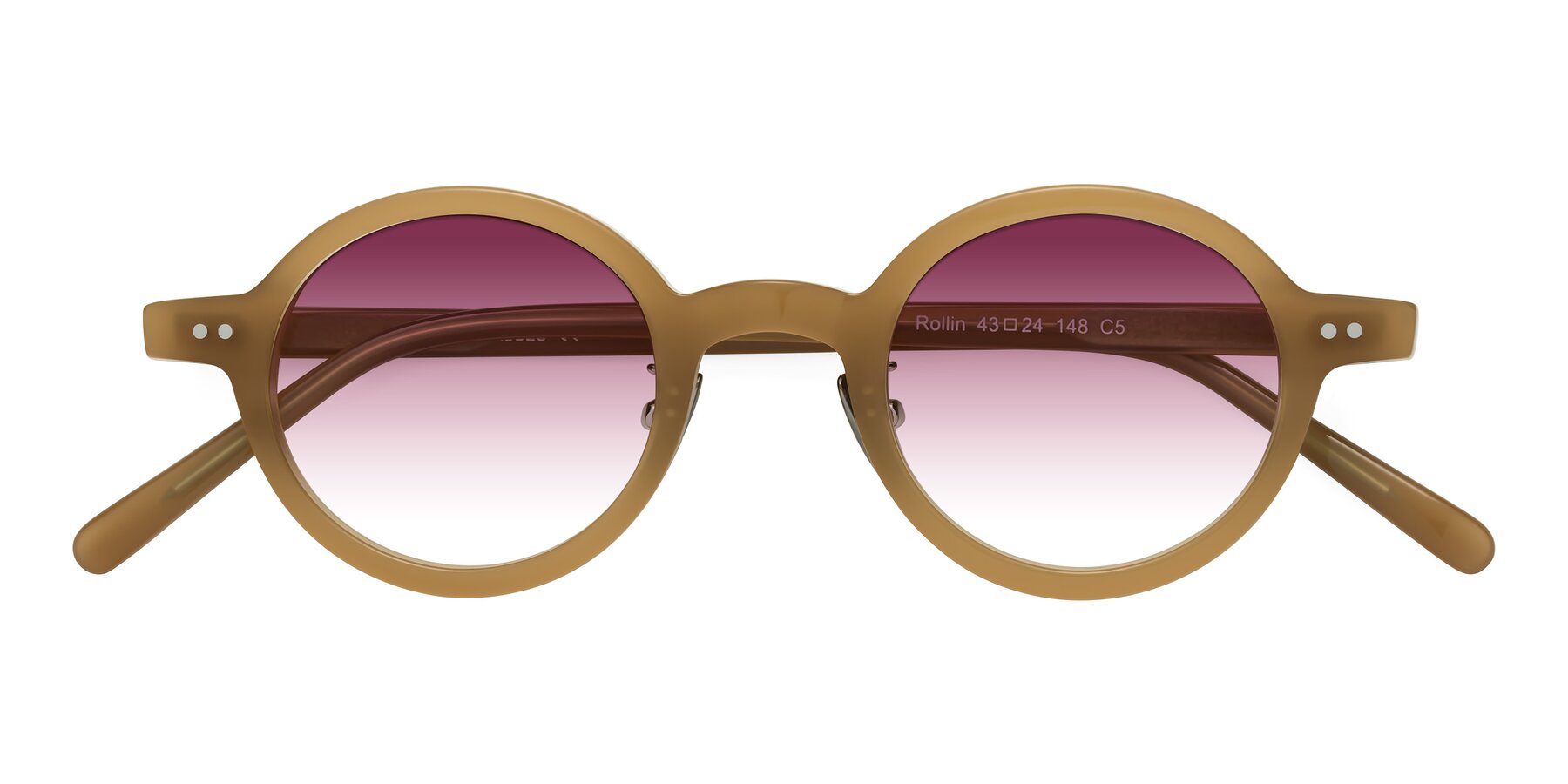 Folded Front of Rollin in Caramel with Wine Gradient Lenses