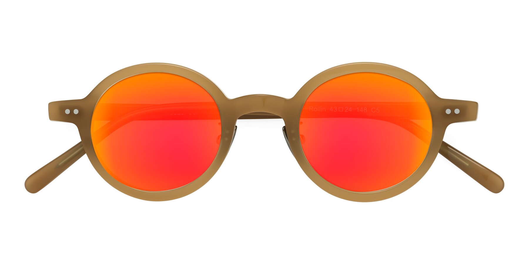 Folded Front of Rollin in Caramel with Red Gold Mirrored Lenses