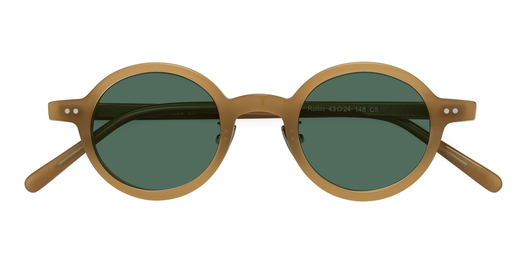 Folded Front of Rollin in Caramel with Green Polarized Lenses