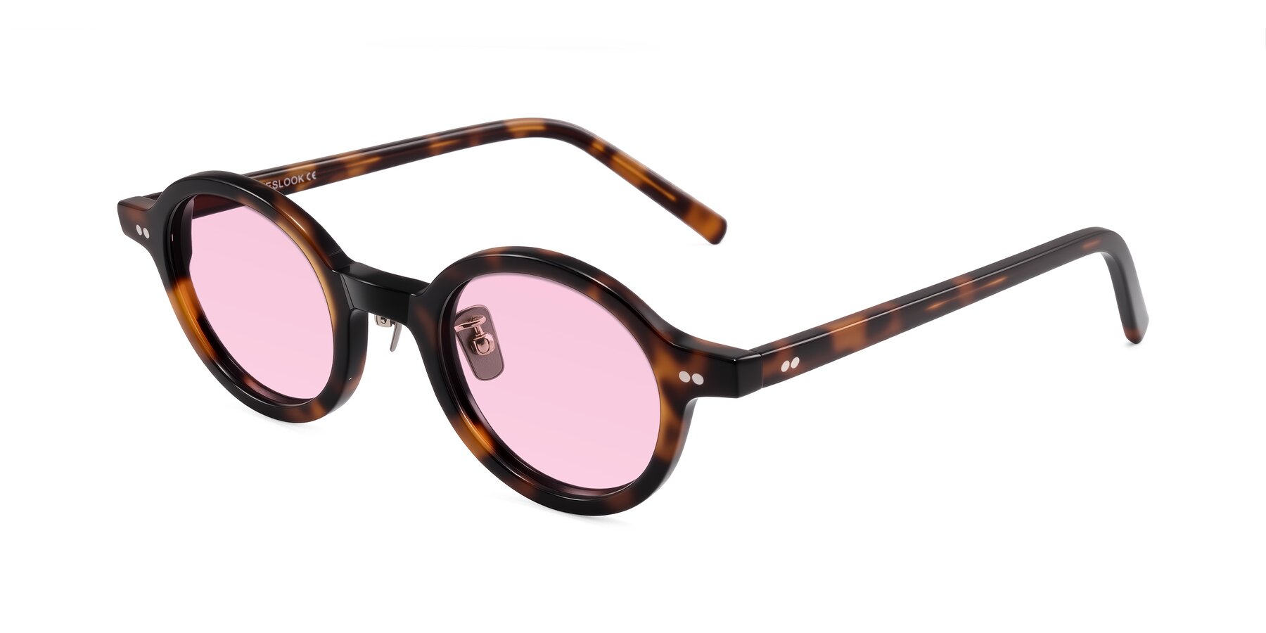 Angle of Rollin in Tortoise with Light Pink Tinted Lenses