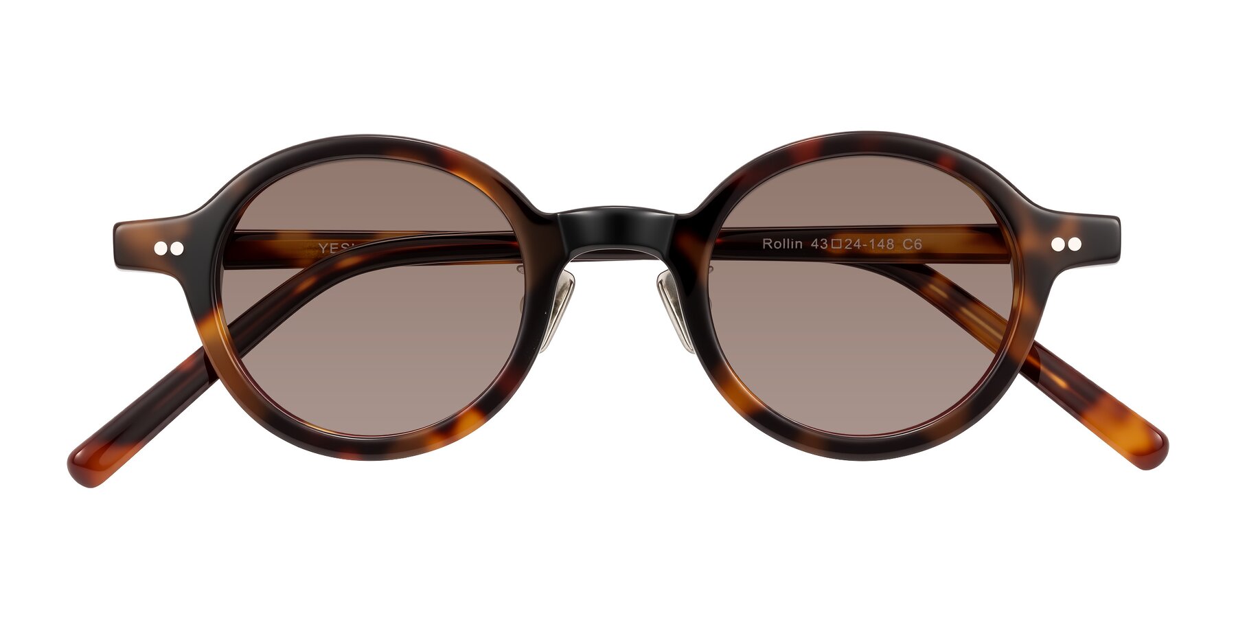 Folded Front of Rollin in Tortoise with Medium Brown Tinted Lenses