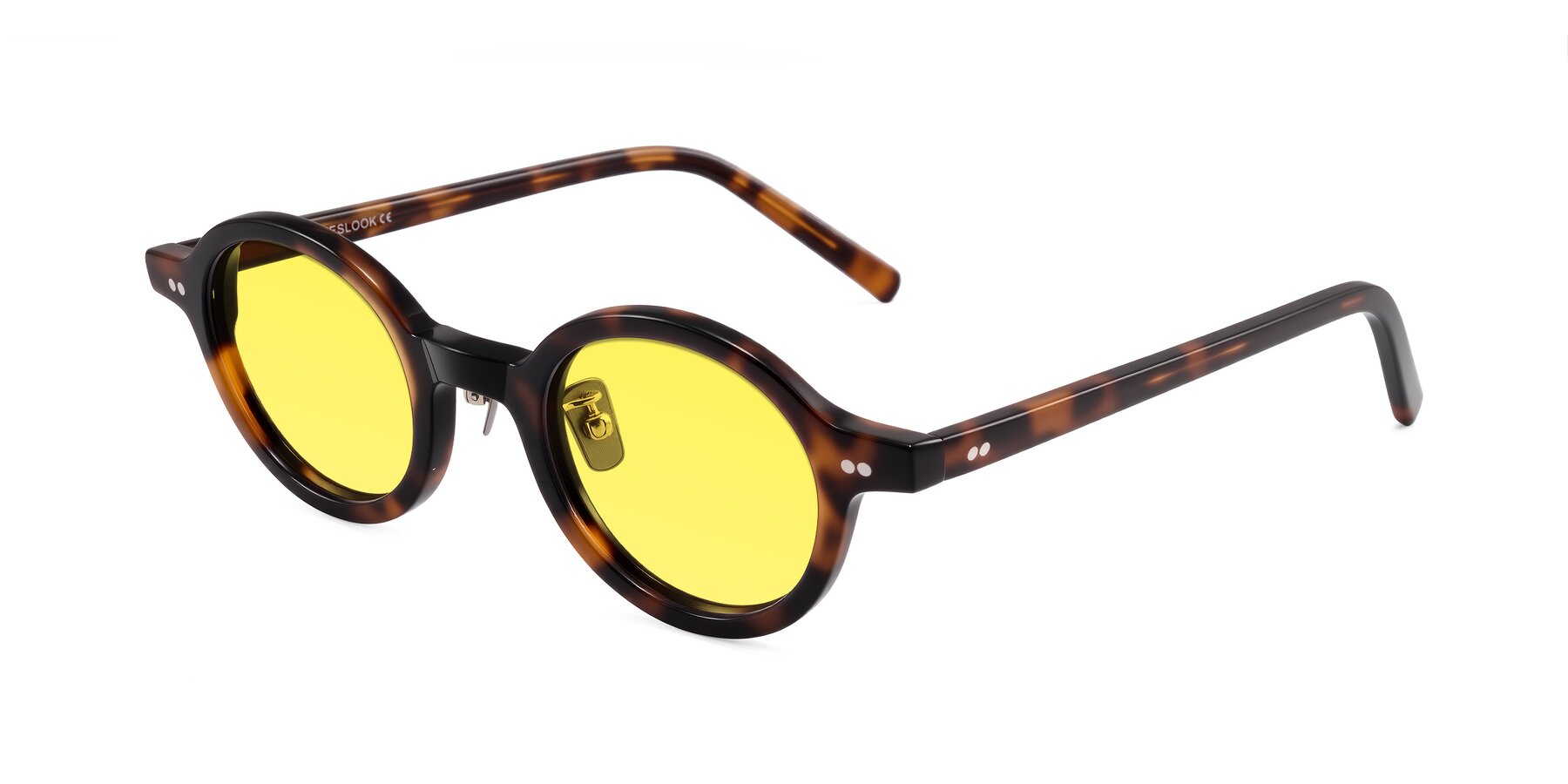 Angle of Rollin in Tortoise with Medium Yellow Tinted Lenses