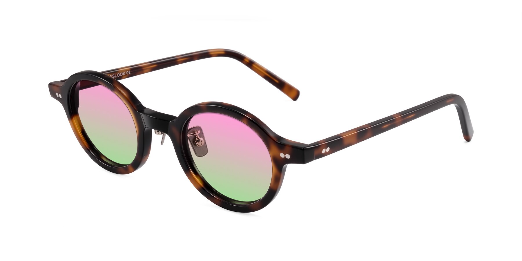 Angle of Rollin in Tortoise with Pink / Green Gradient Lenses