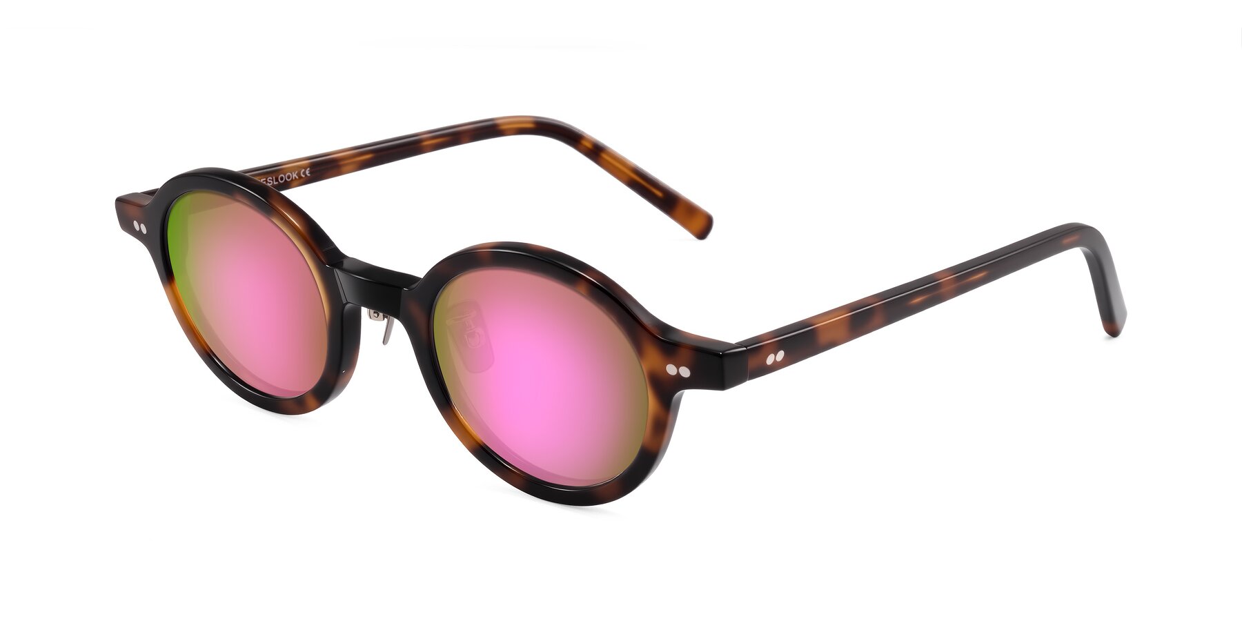 Angle of Rollin in Tortoise with Pink Mirrored Lenses