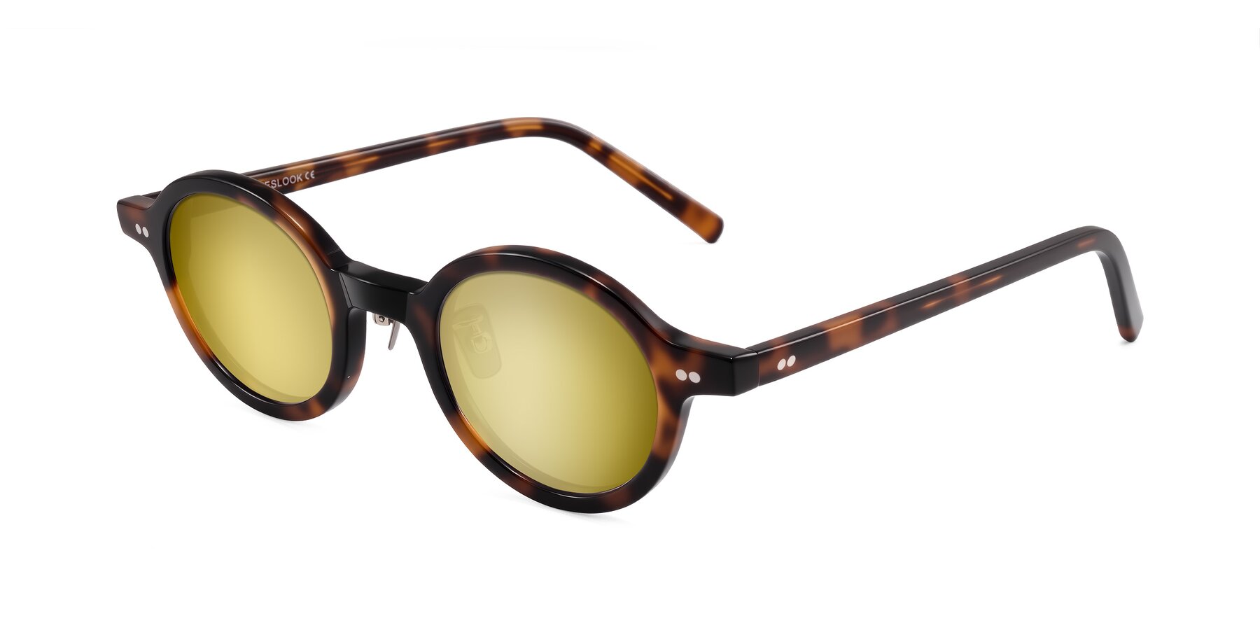 Angle of Rollin in Tortoise with Gold Mirrored Lenses