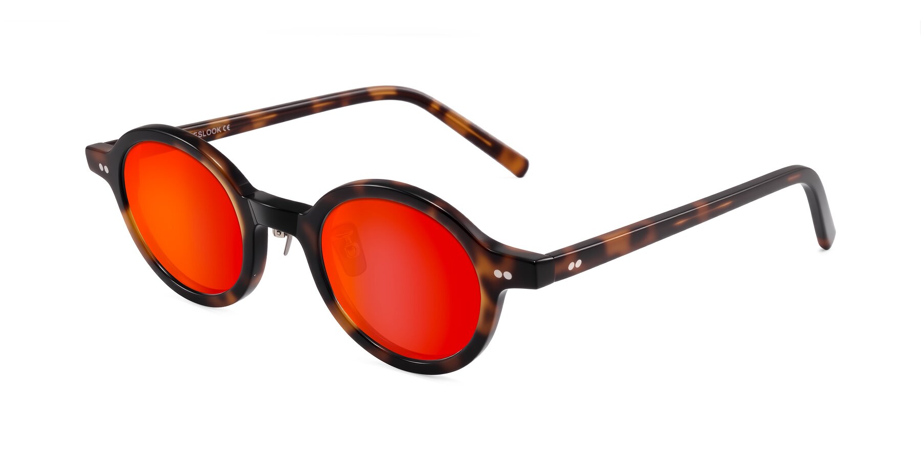 Angle of Rollin in Tortoise with Red Gold Mirrored Lenses