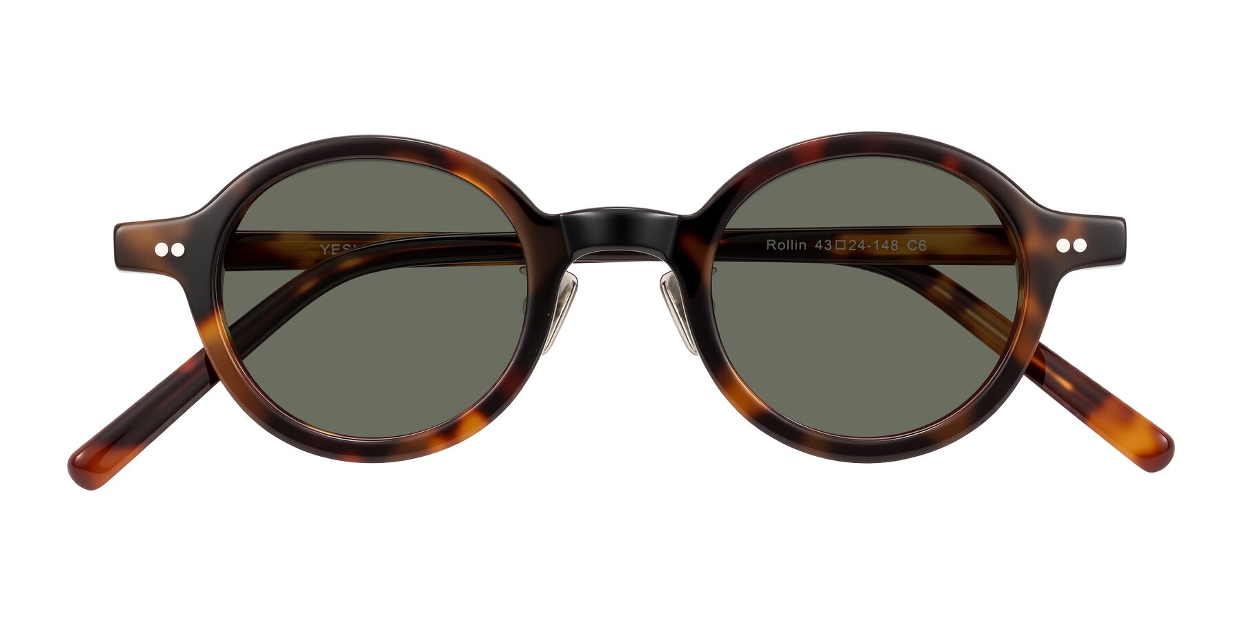 Folded Front of Rollin in Tortoise with Gray Polarized Lenses
