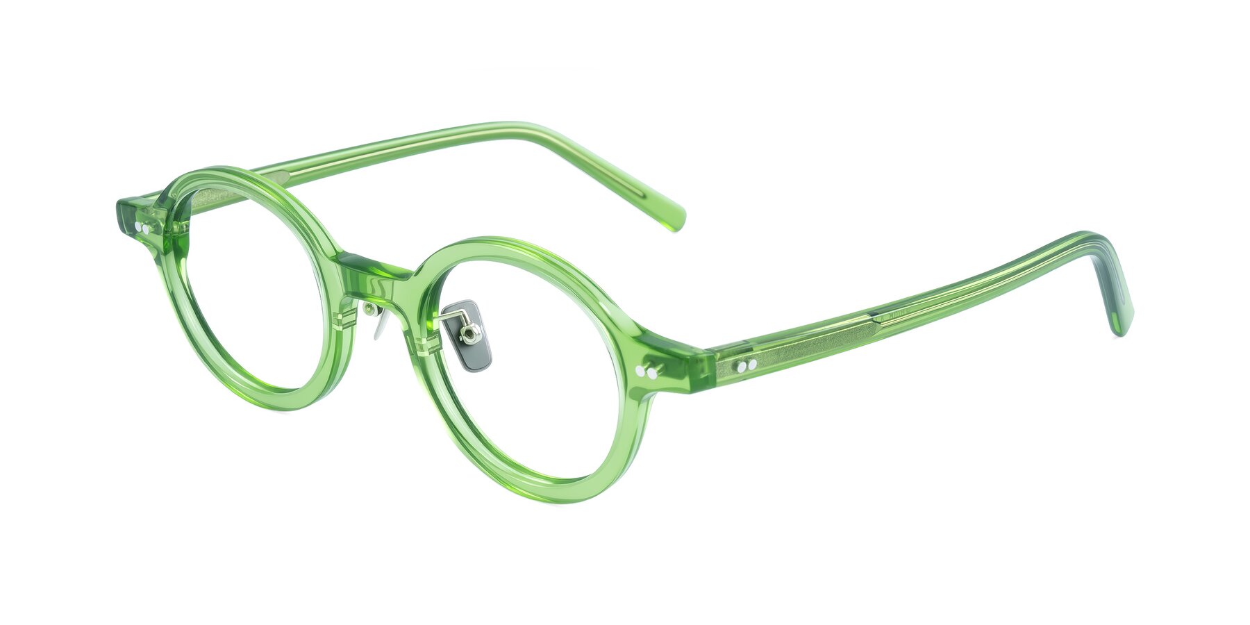 Angle of Rollin in Transparent Green with Clear Eyeglass Lenses