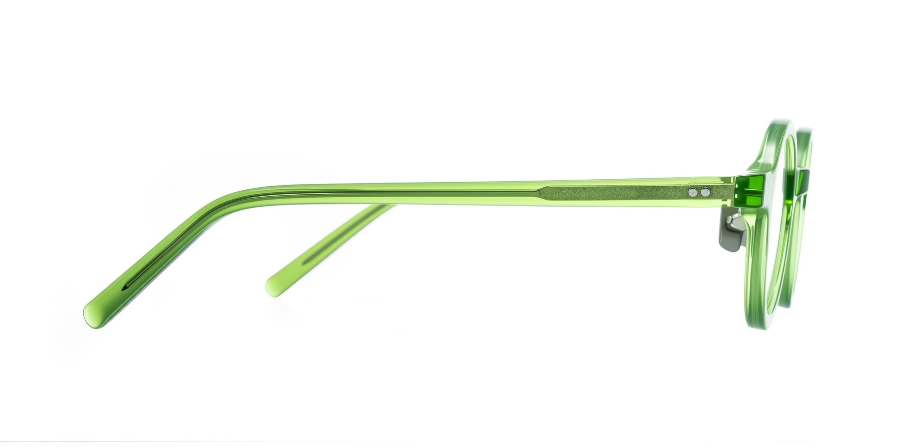 Side of Rollin in Transparent Green with Clear Eyeglass Lenses