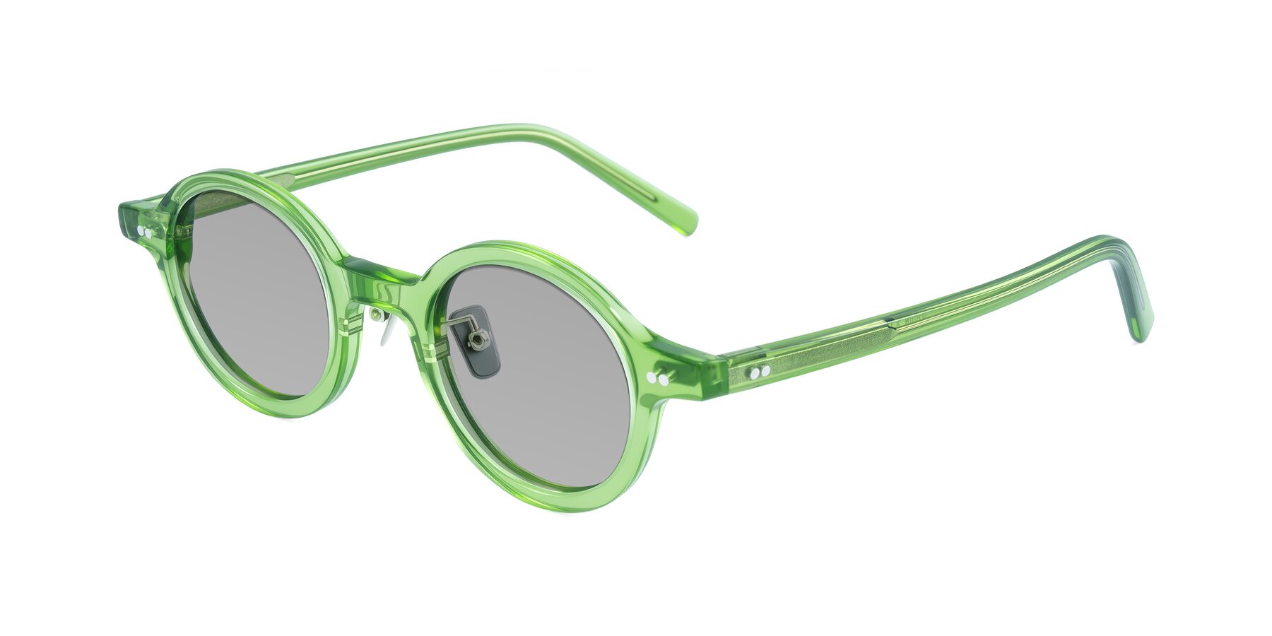 Angle of Rollin in Transparent Green with Light Gray Tinted Lenses