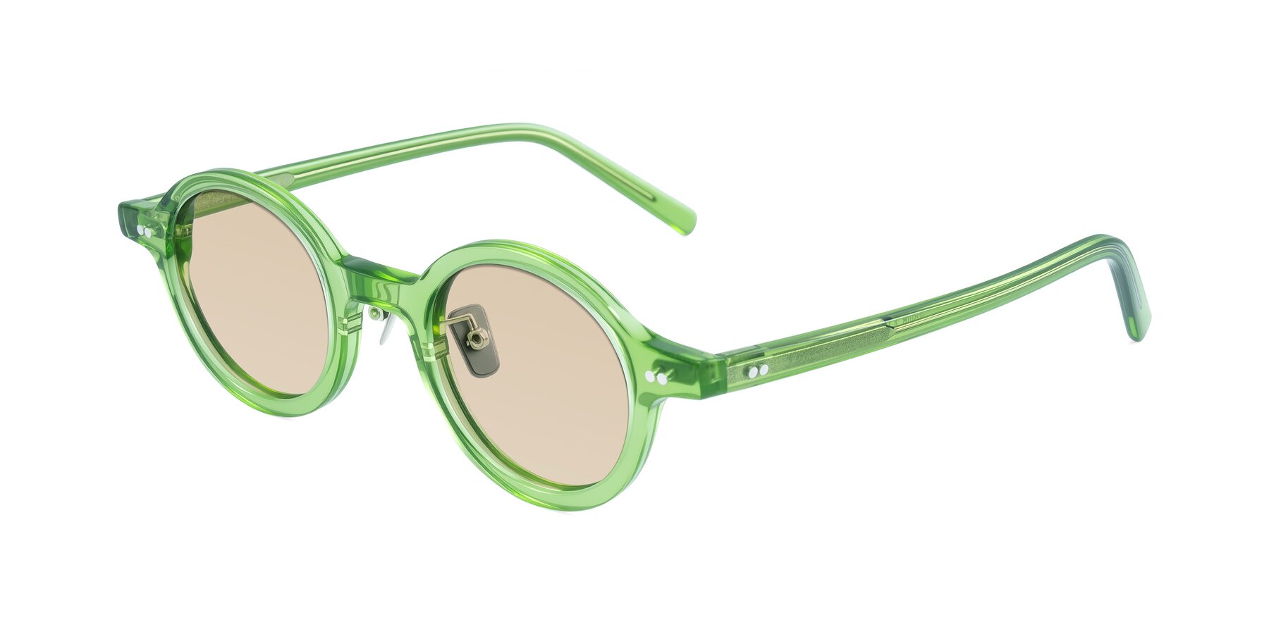 Angle of Rollin in Transparent Green with Light Brown Tinted Lenses