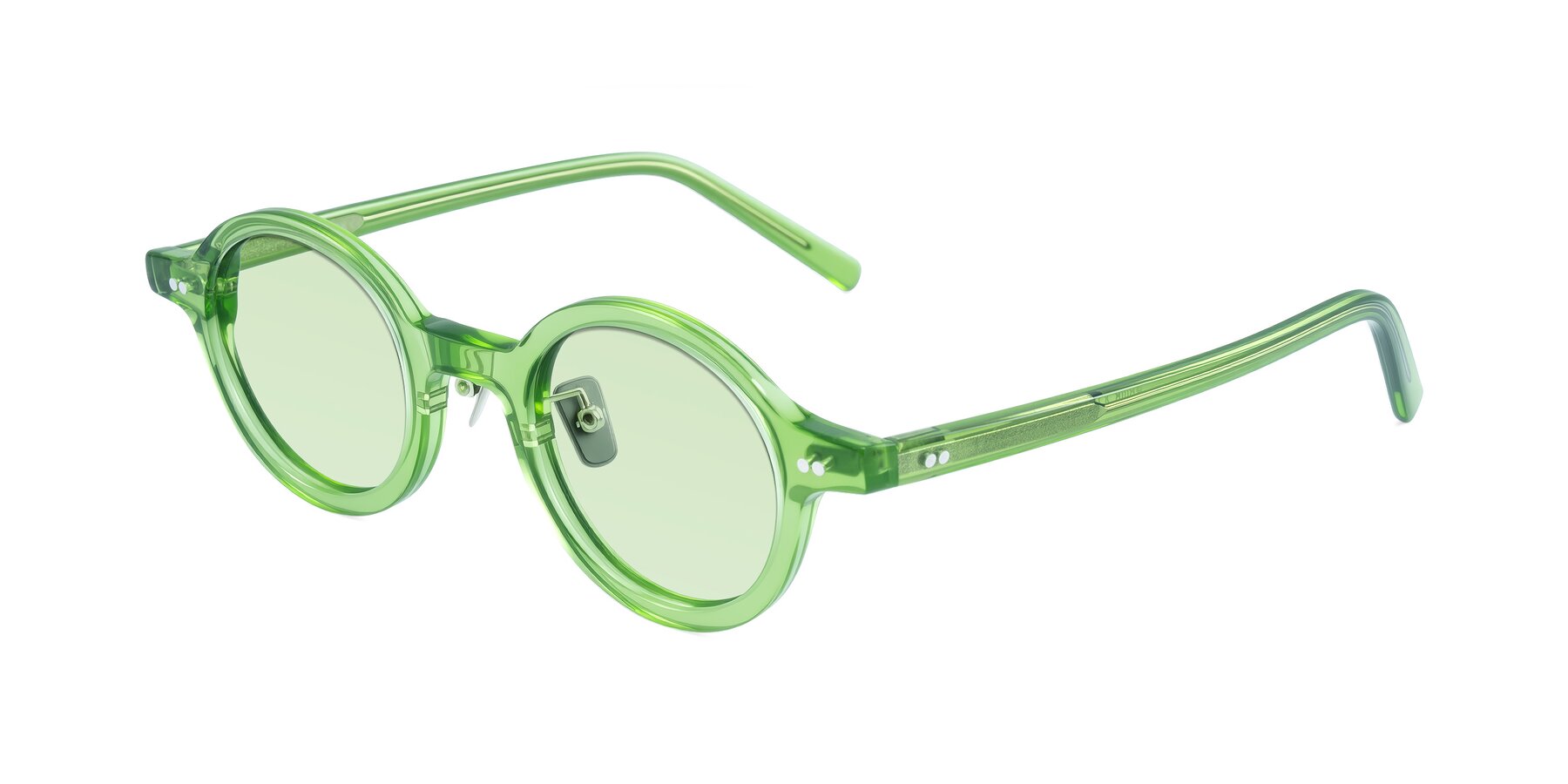 Angle of Rollin in Transparent Green with Light Green Tinted Lenses
