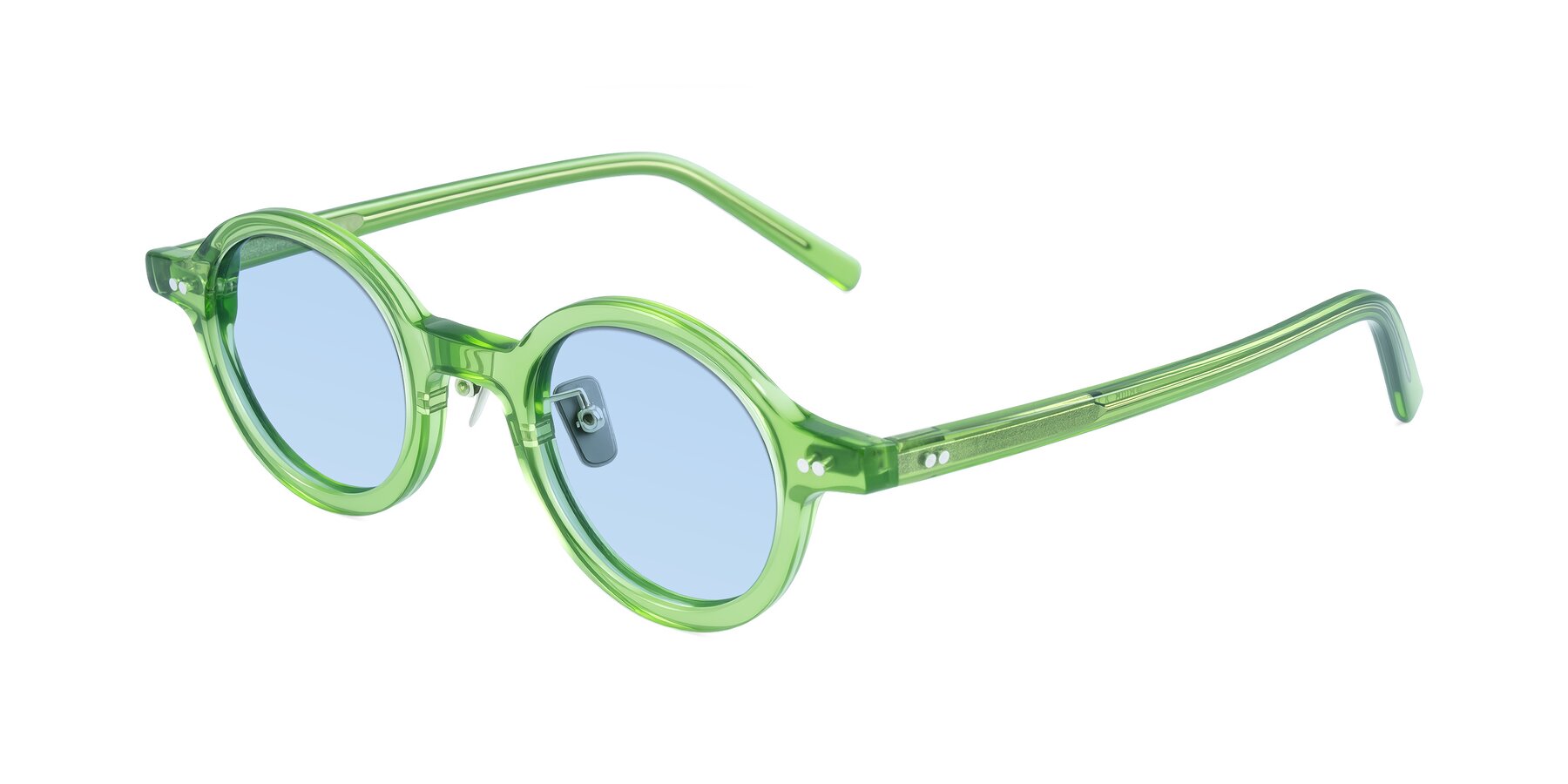 Angle of Rollin in Transparent Green with Light Blue Tinted Lenses