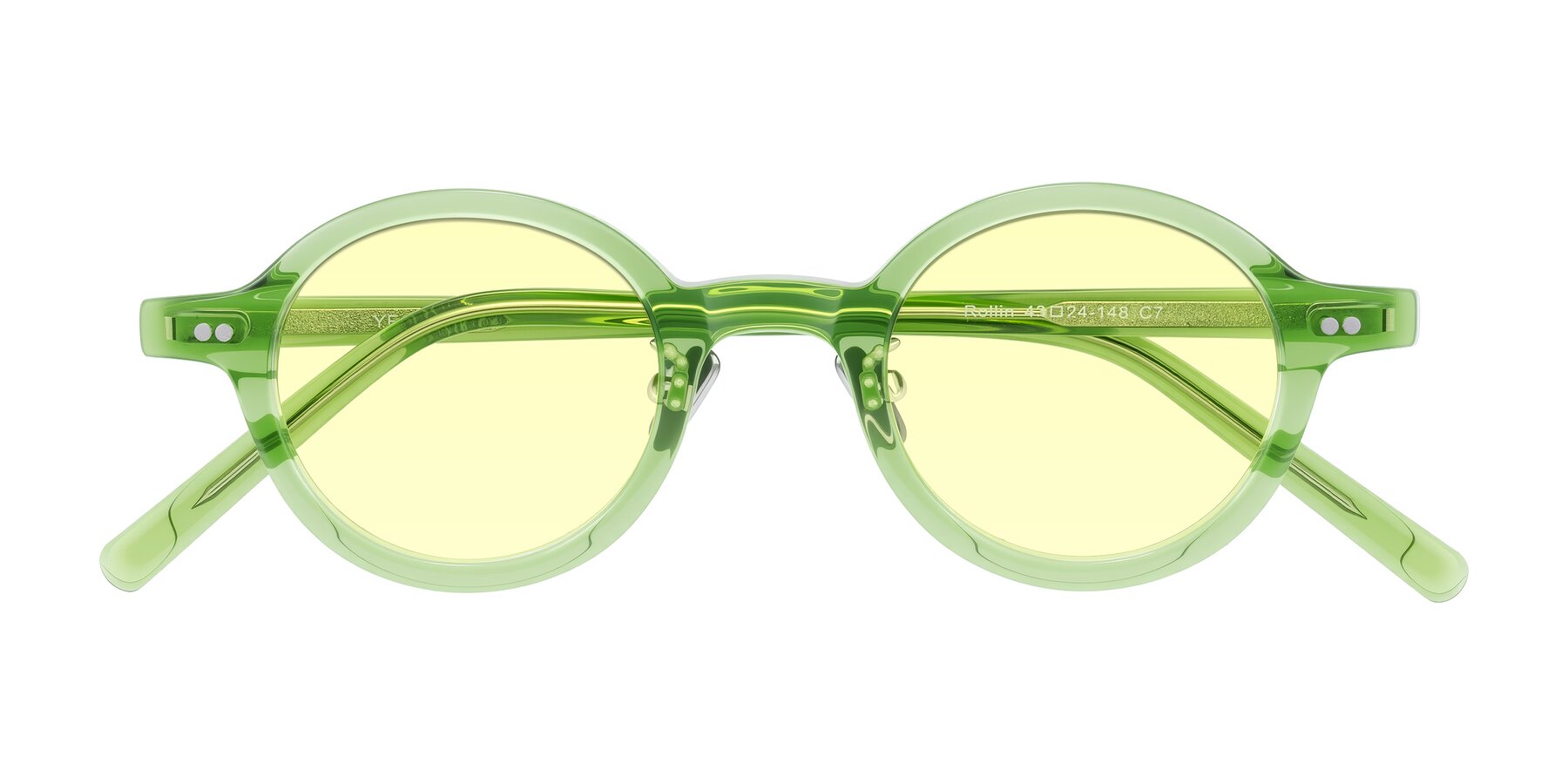Folded Front of Rollin in Transparent Green with Light Yellow Tinted Lenses