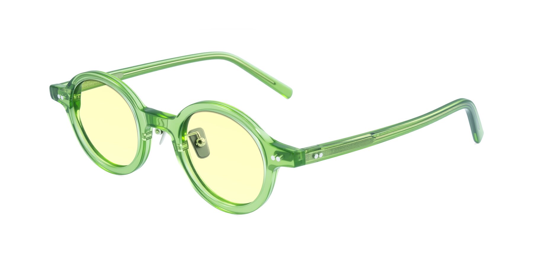 Angle of Rollin in Transparent Green with Light Yellow Tinted Lenses