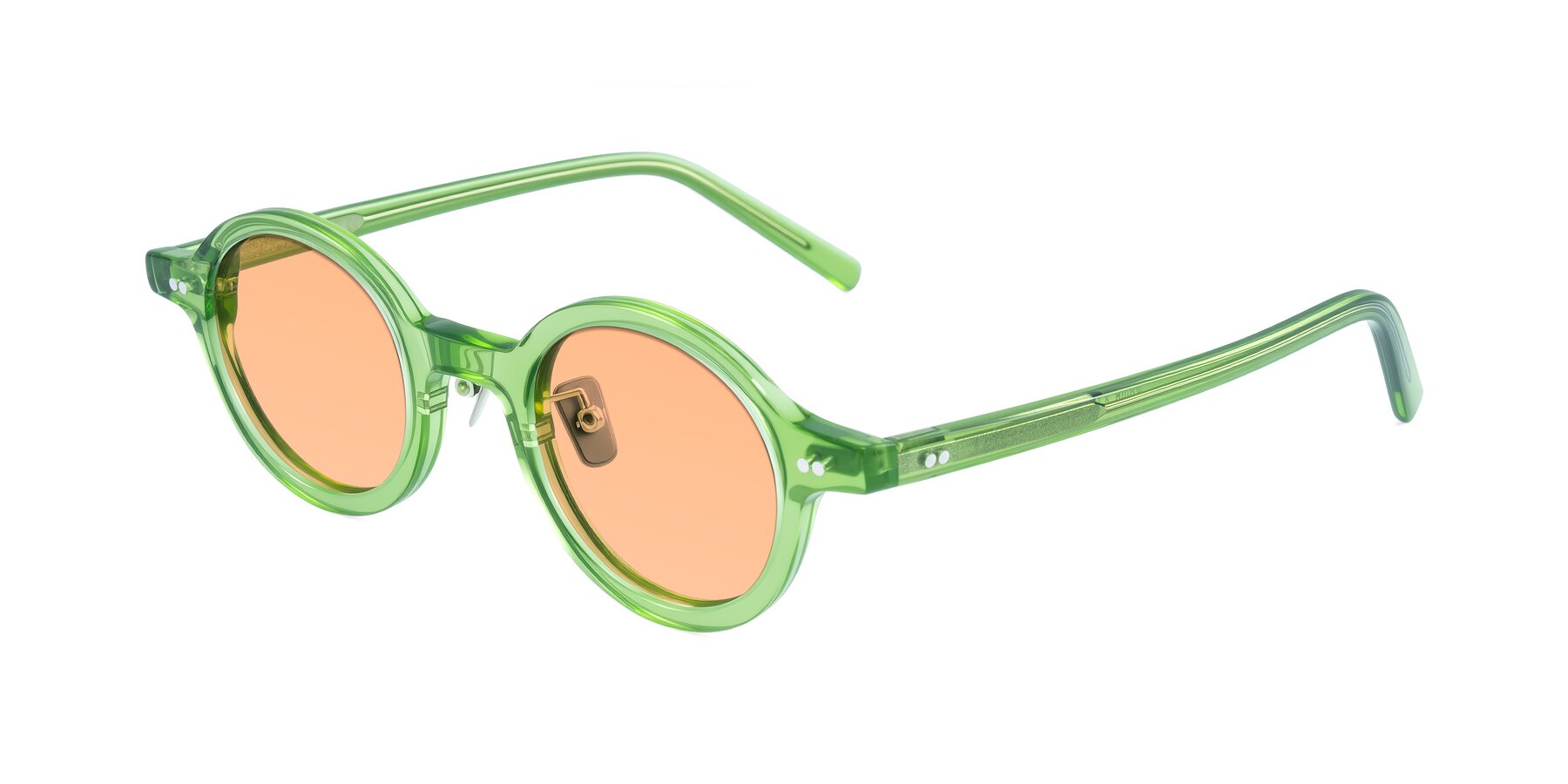 Angle of Rollin in Transparent Green with Light Orange Tinted Lenses