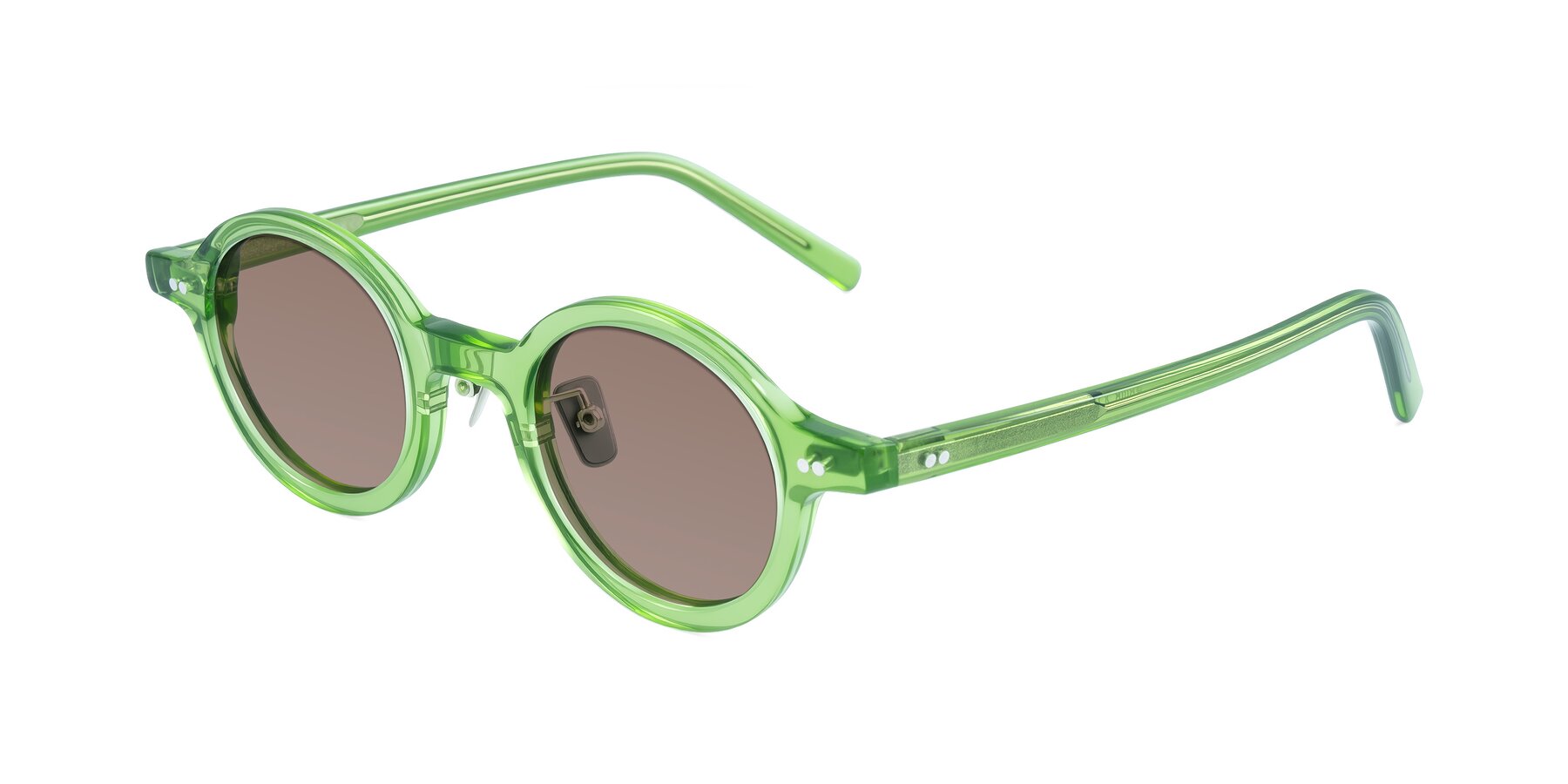 Angle of Rollin in Transparent Green with Medium Brown Tinted Lenses