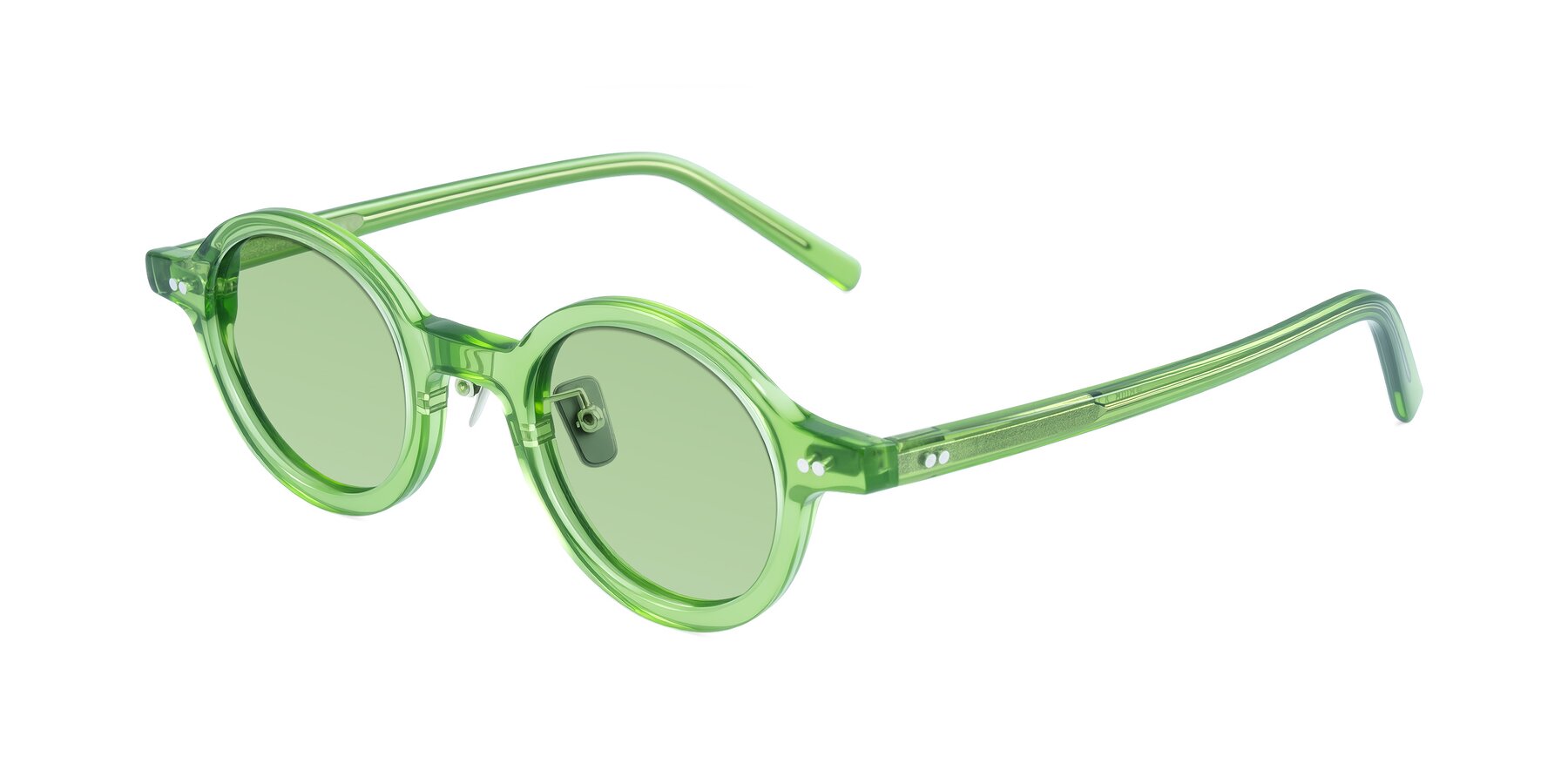 Angle of Rollin in Transparent Green with Medium Green Tinted Lenses