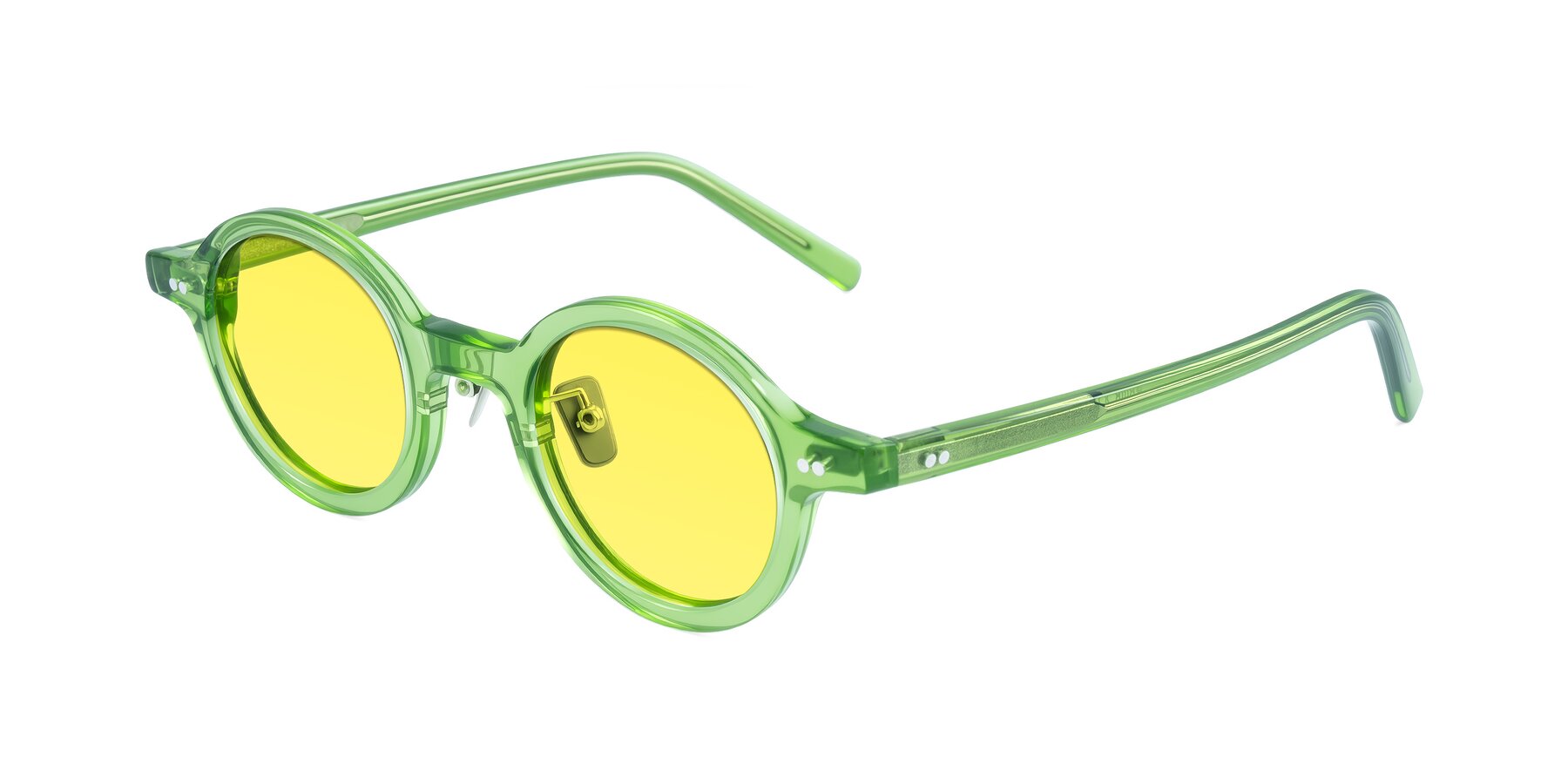Angle of Rollin in Transparent Green with Medium Yellow Tinted Lenses
