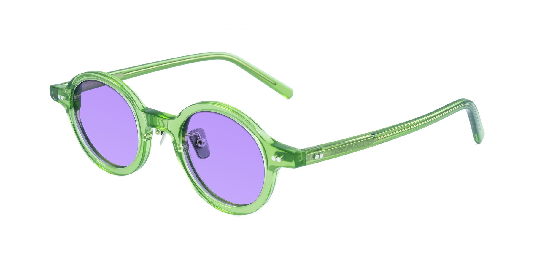 Angle of Rollin in Transparent Green with Medium Purple Tinted Lenses