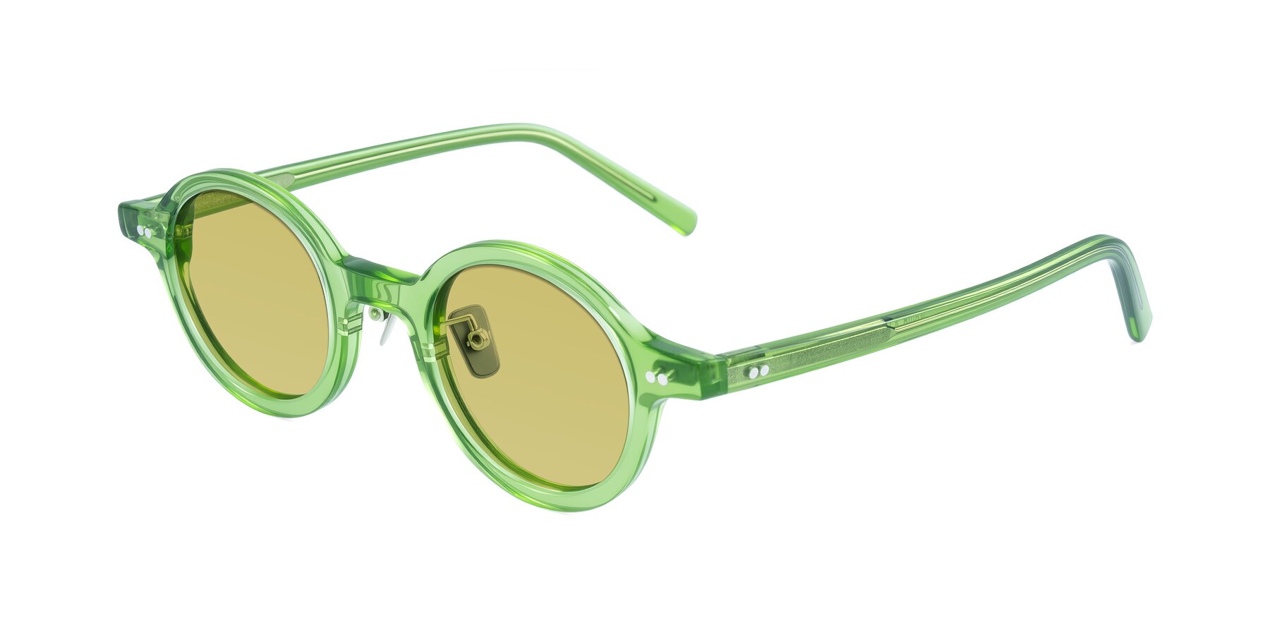Angle of Rollin in Transparent Green with Medium Champagne Tinted Lenses