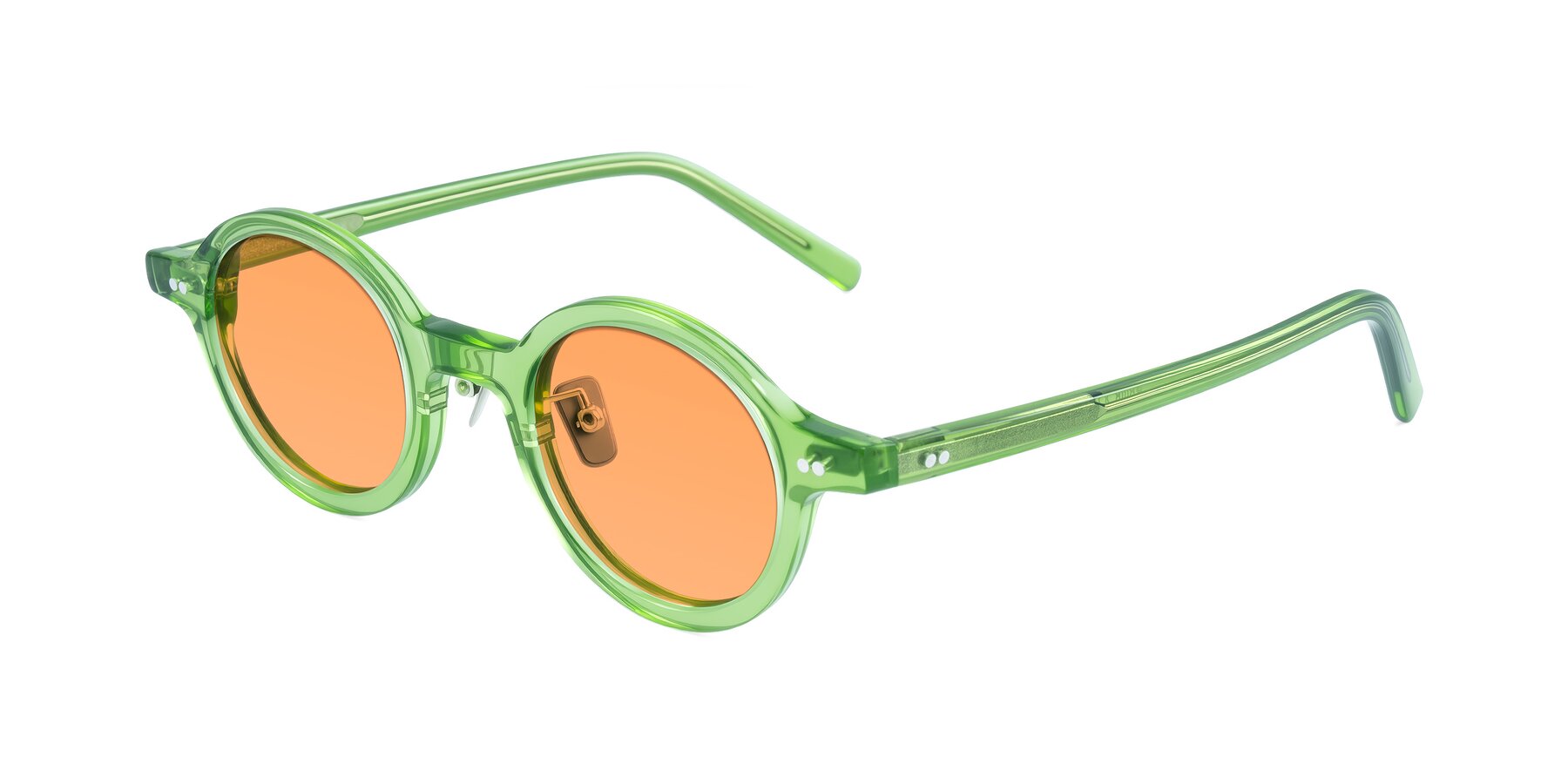 Angle of Rollin in Transparent Green with Medium Orange Tinted Lenses