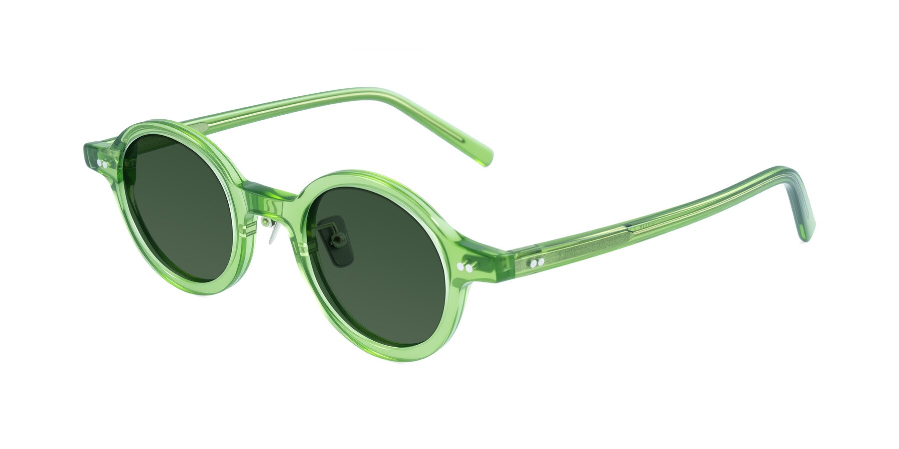Angle of Rollin in Transparent Green with Green Tinted Lenses