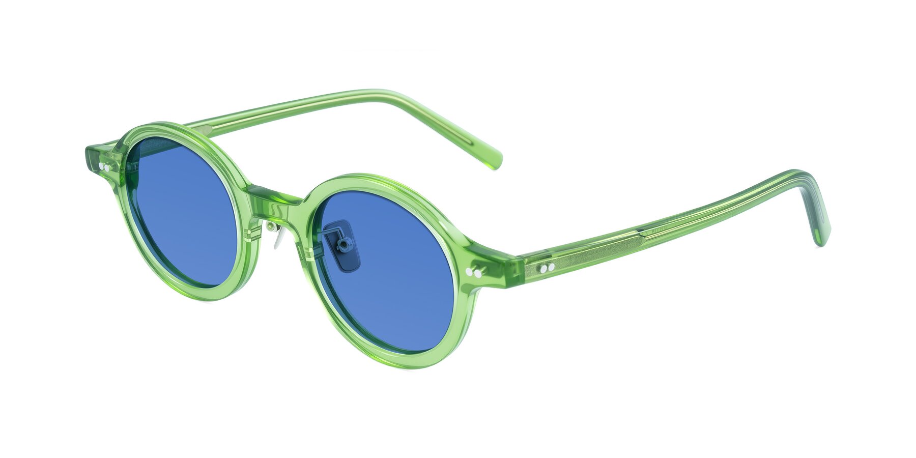 Angle of Rollin in Transparent Green with Blue Tinted Lenses
