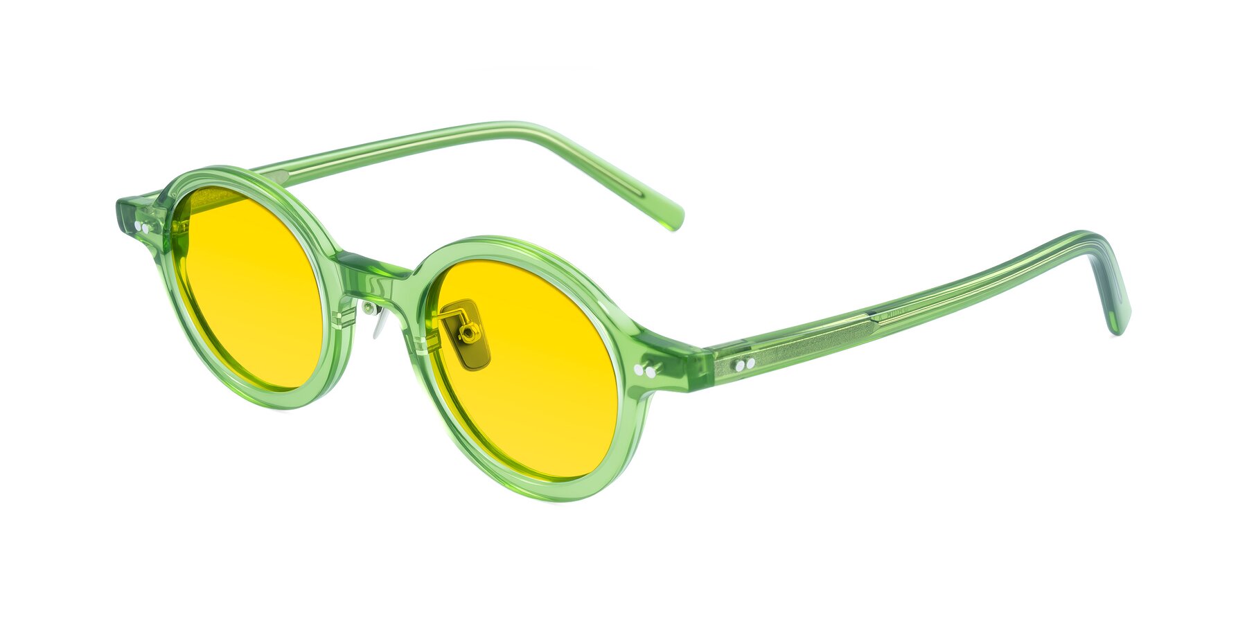 Angle of Rollin in Transparent Green with Yellow Tinted Lenses
