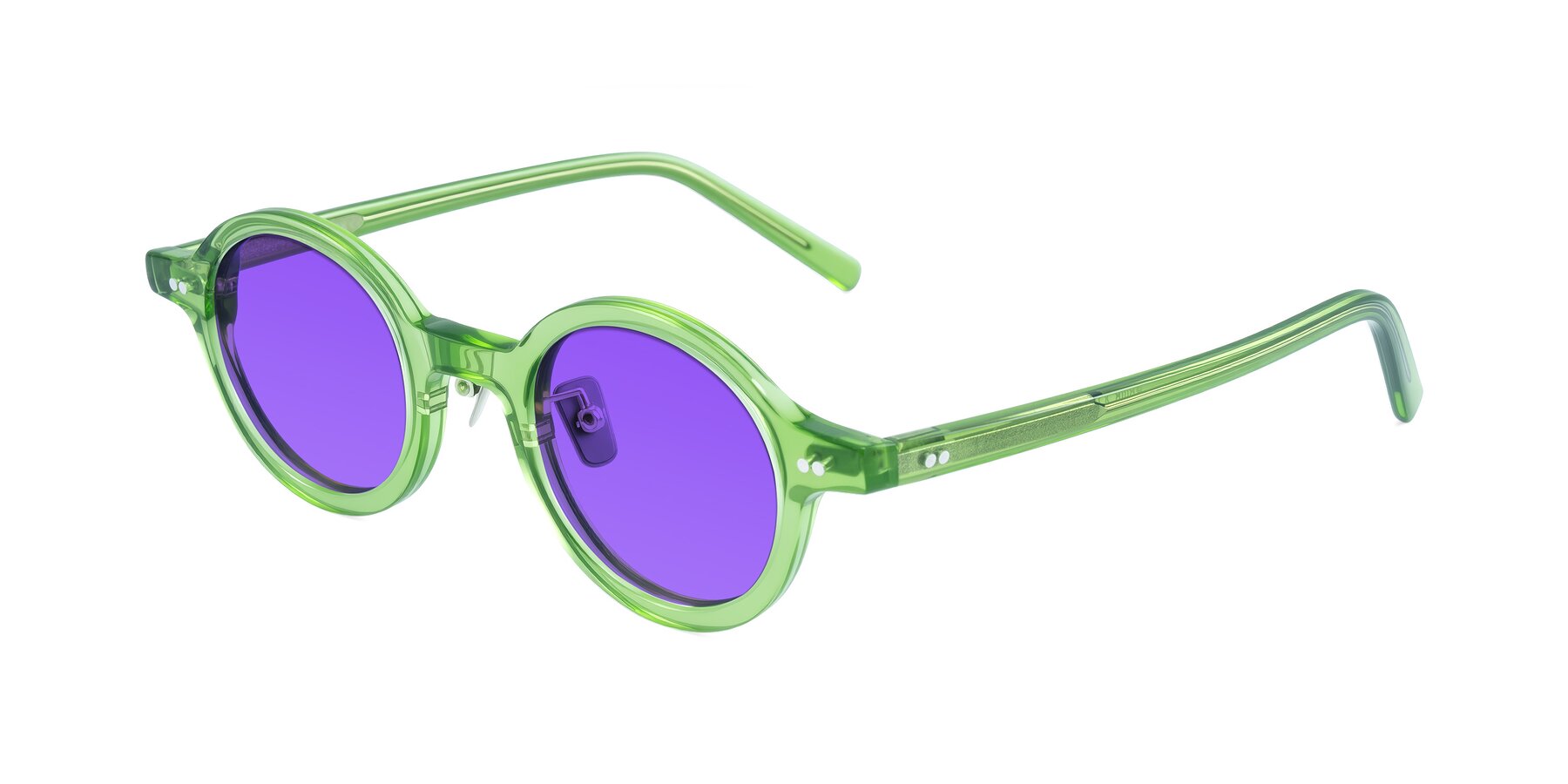 Angle of Rollin in Transparent Green with Purple Tinted Lenses