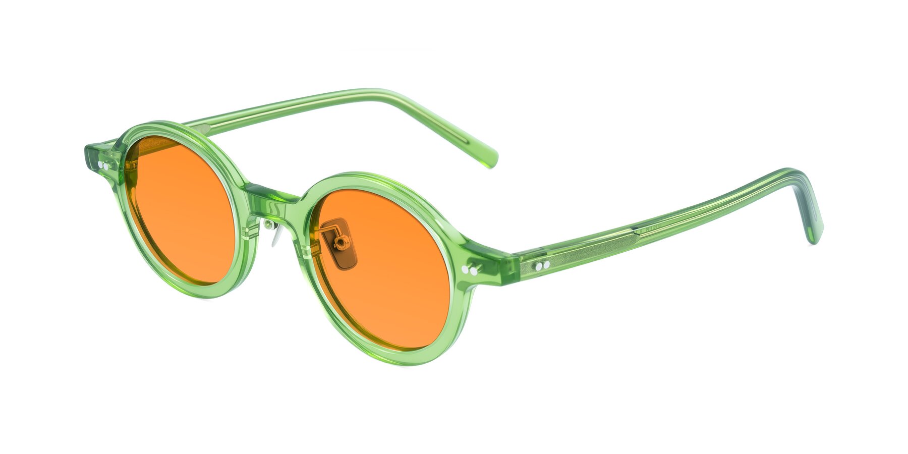 Angle of Rollin in Transparent Green with Orange Tinted Lenses