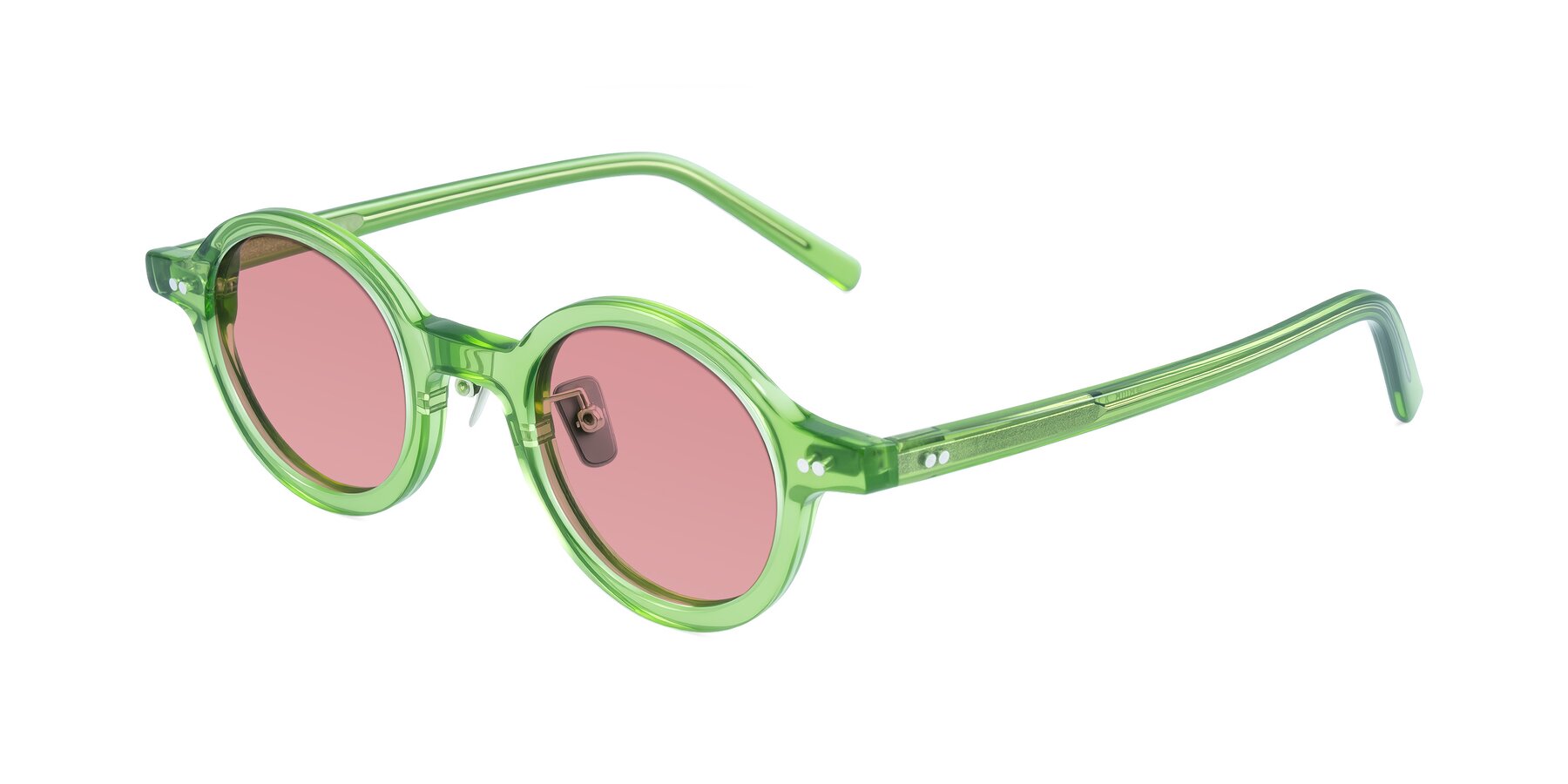 Angle of Rollin in Transparent Green with Medium Garnet Tinted Lenses