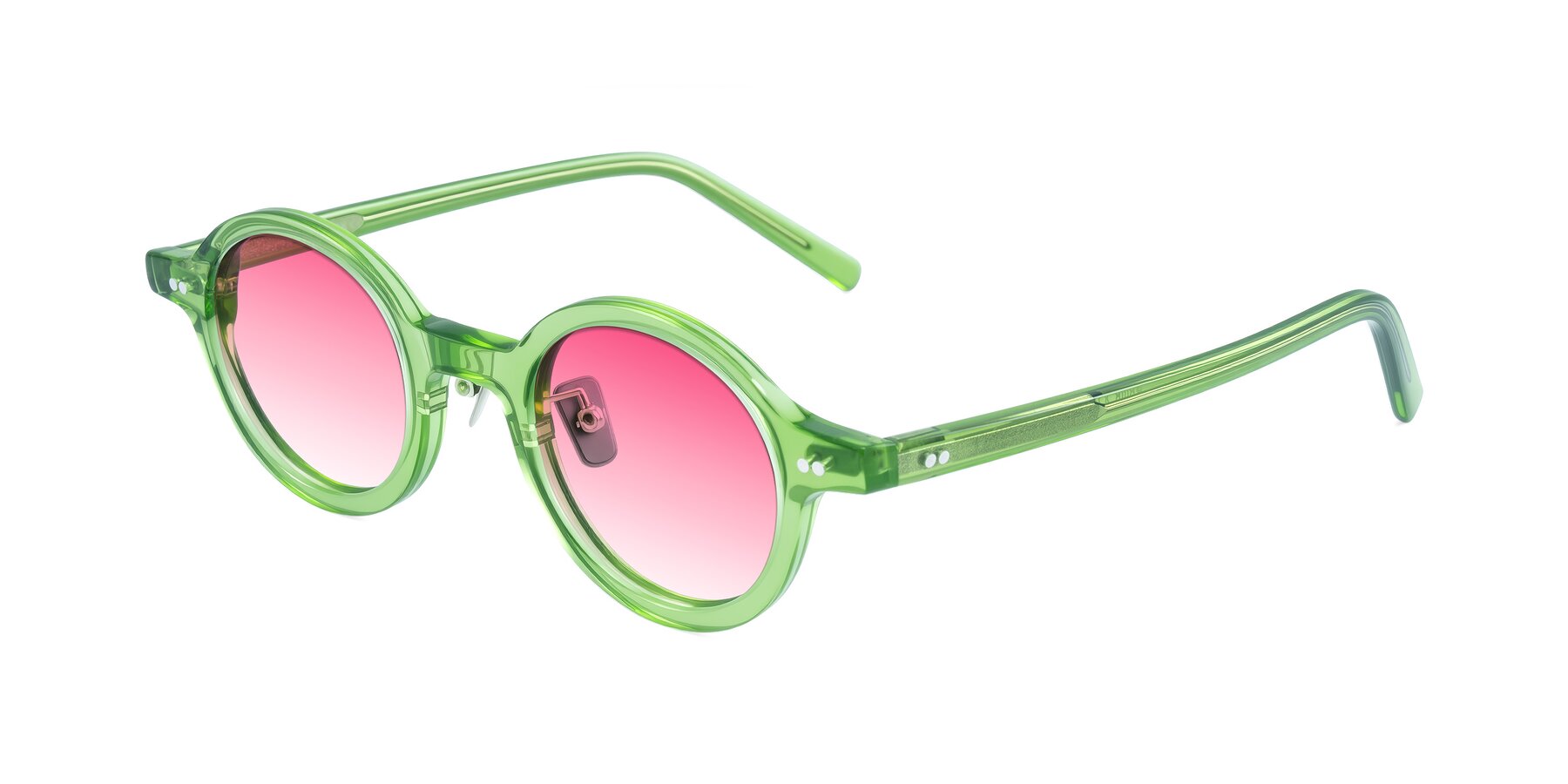 Angle of Rollin in Transparent Green with Pink Gradient Lenses